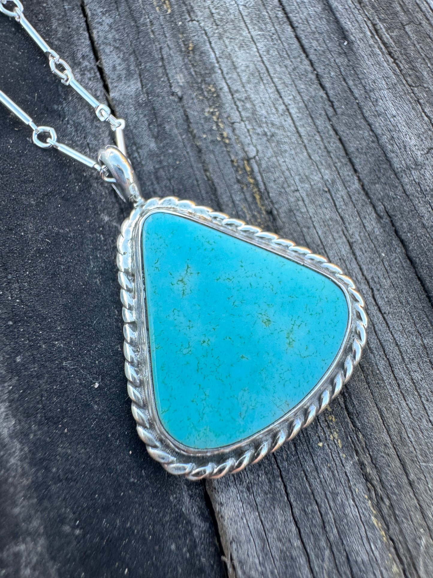 Bright blue Kings Manassa turquoise necklace