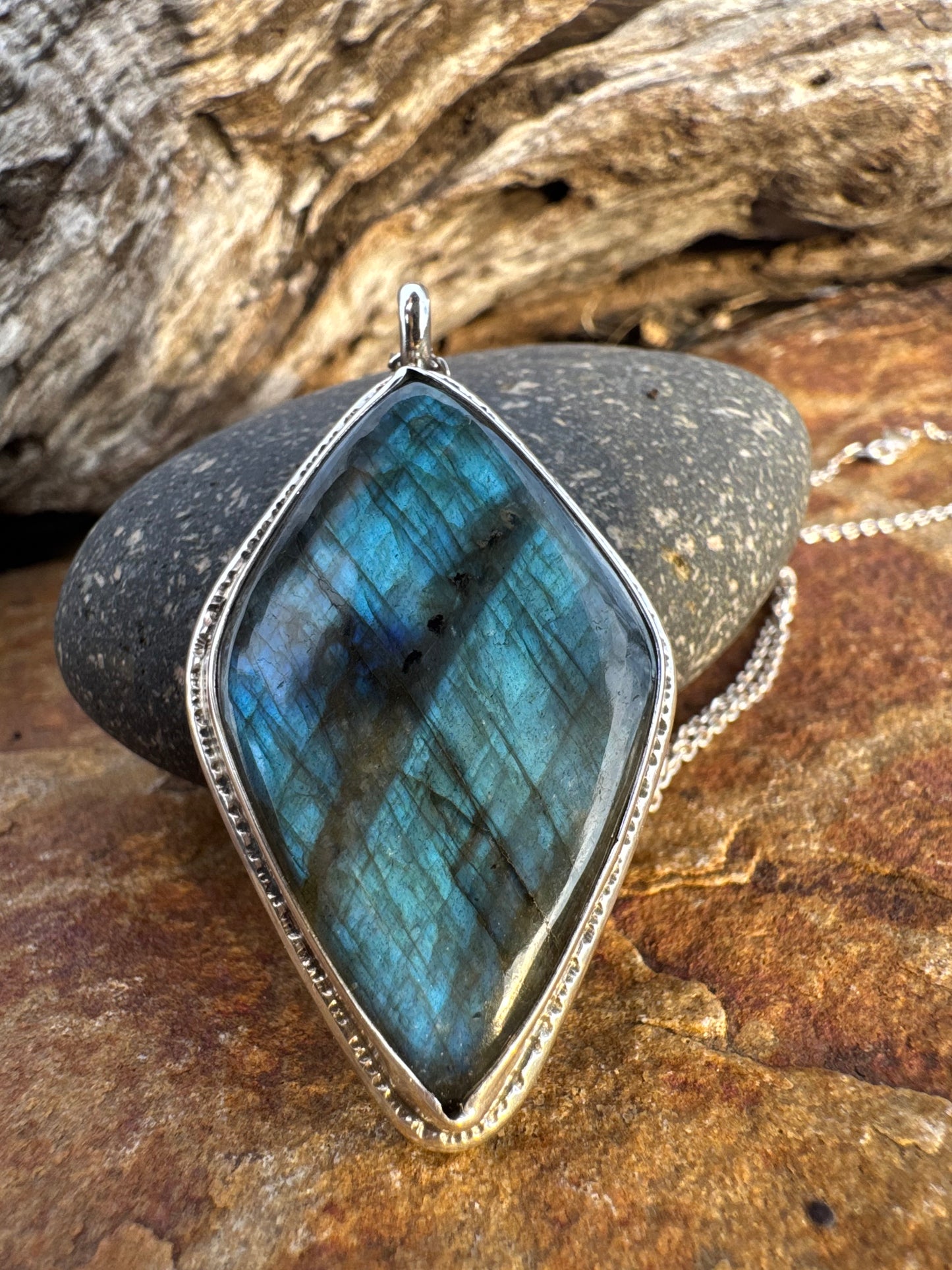 Labradorite statement necklace