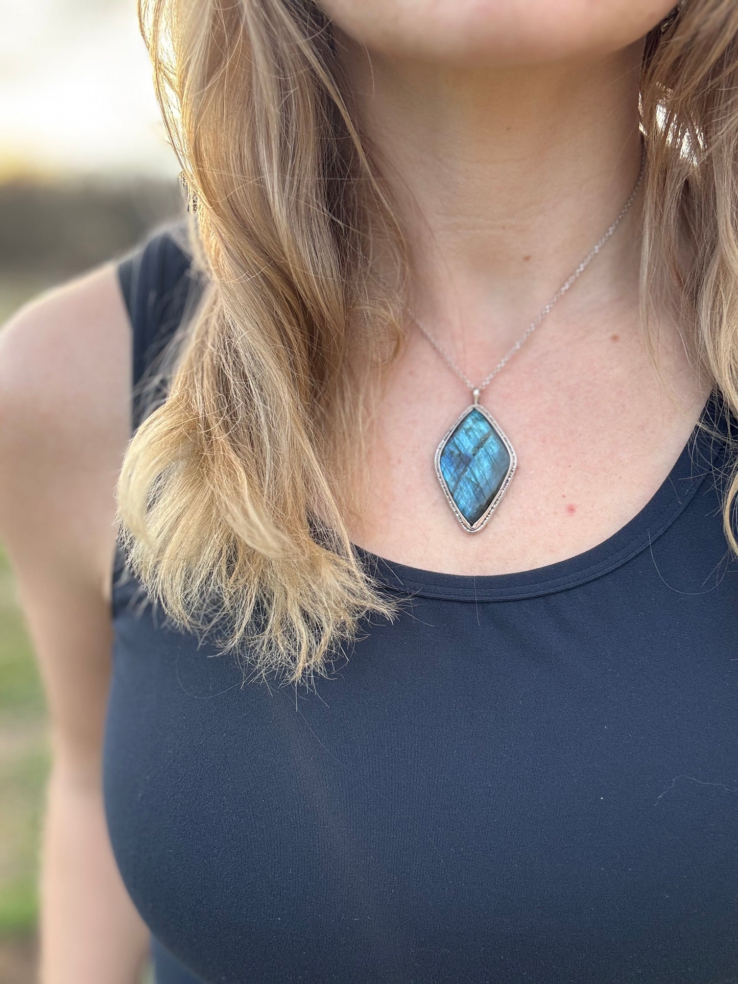 Labradorite statement necklace