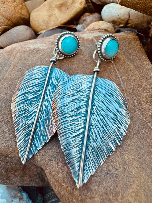 Amazonite Leaf earrings