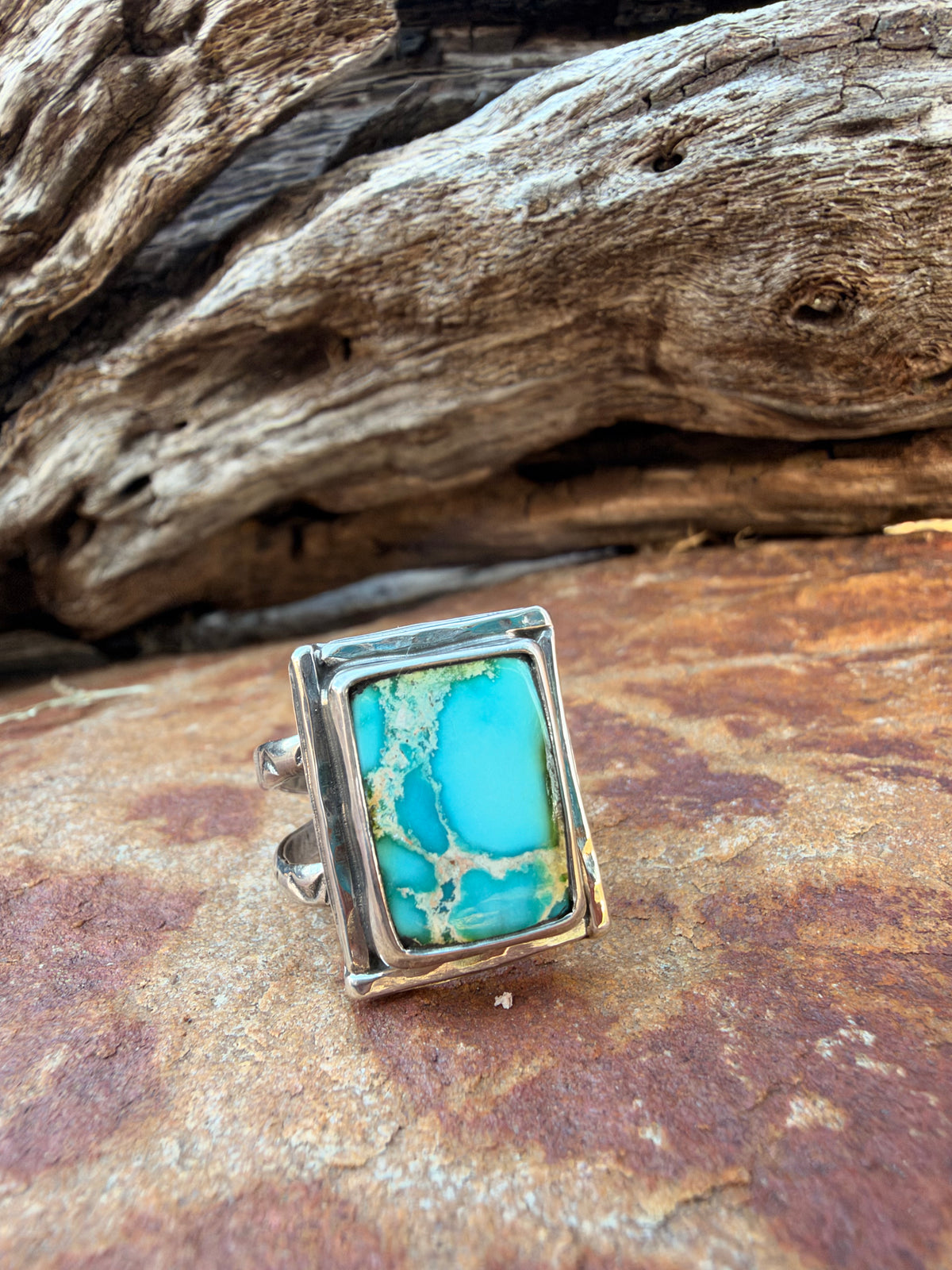 Rectangle Sonoran Gold Statement Ring size 9