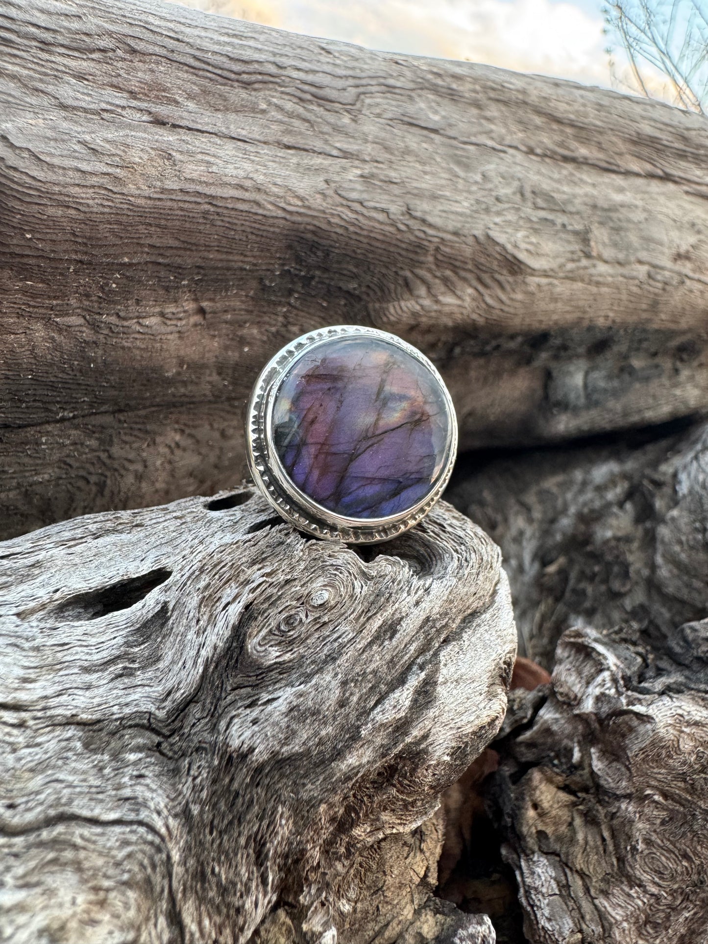 Purple Labradorite Ring
