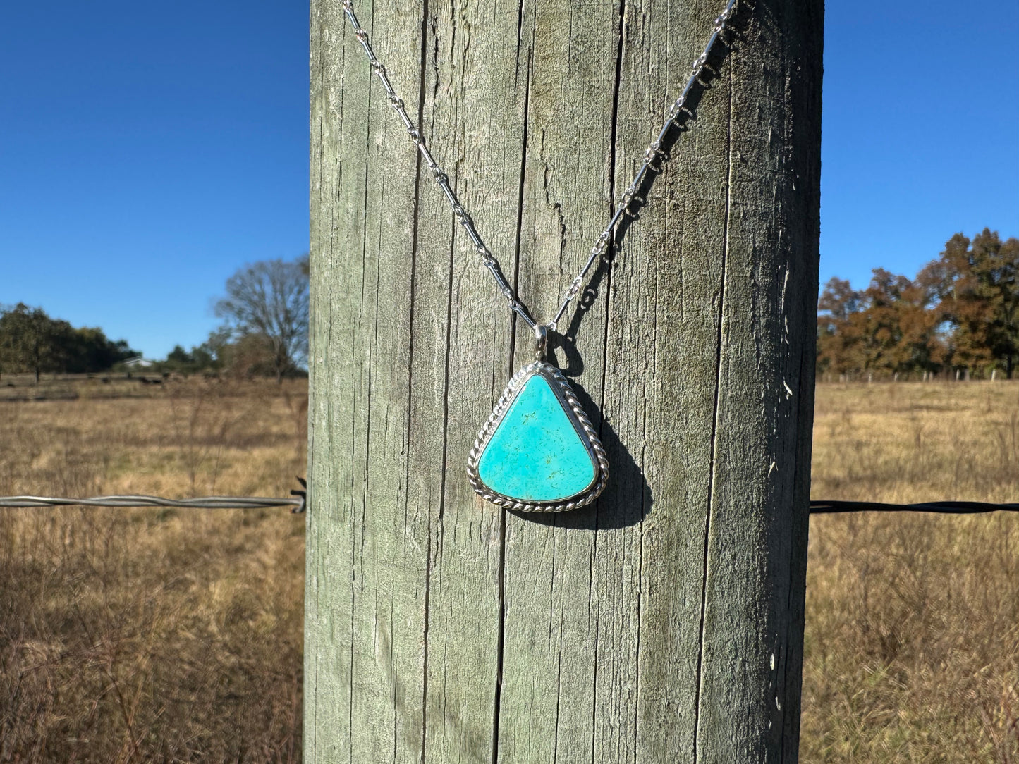 Bright blue Kings Manassa turquoise necklace