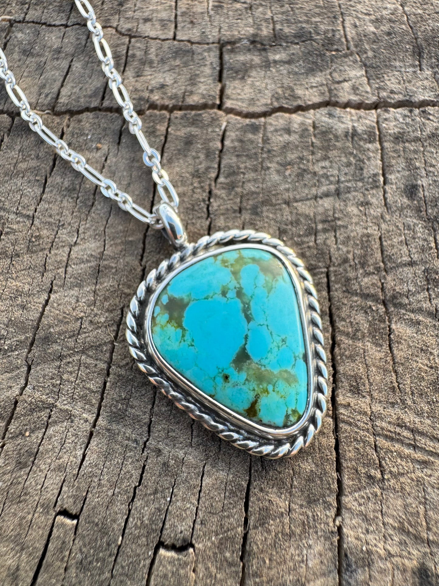 Tyrone turquoise twist wire necklace