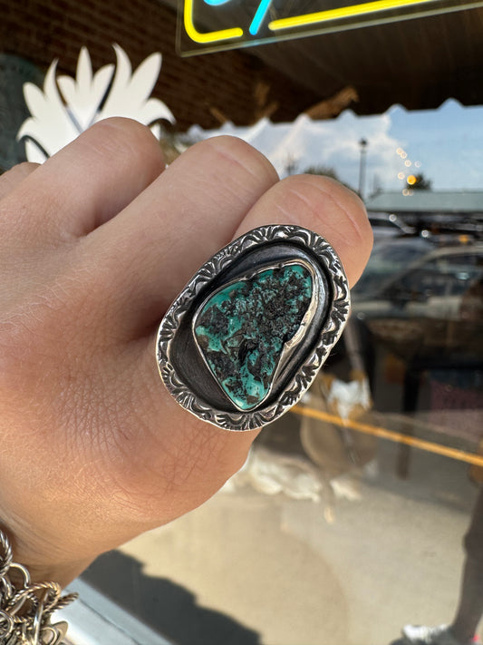 Morenci Nugget turquoise ring size 8