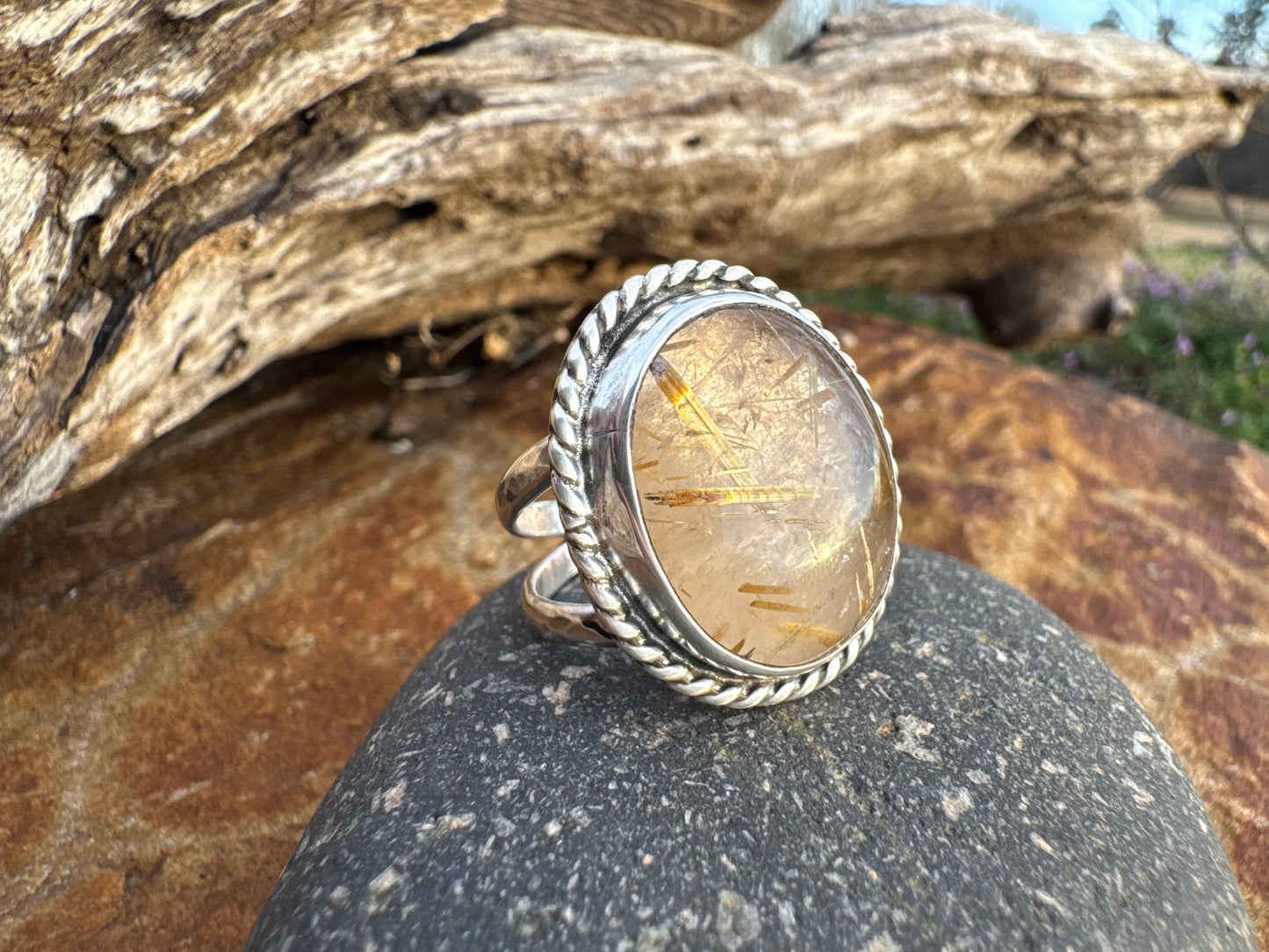 Rutilated Quartz Ring size 9