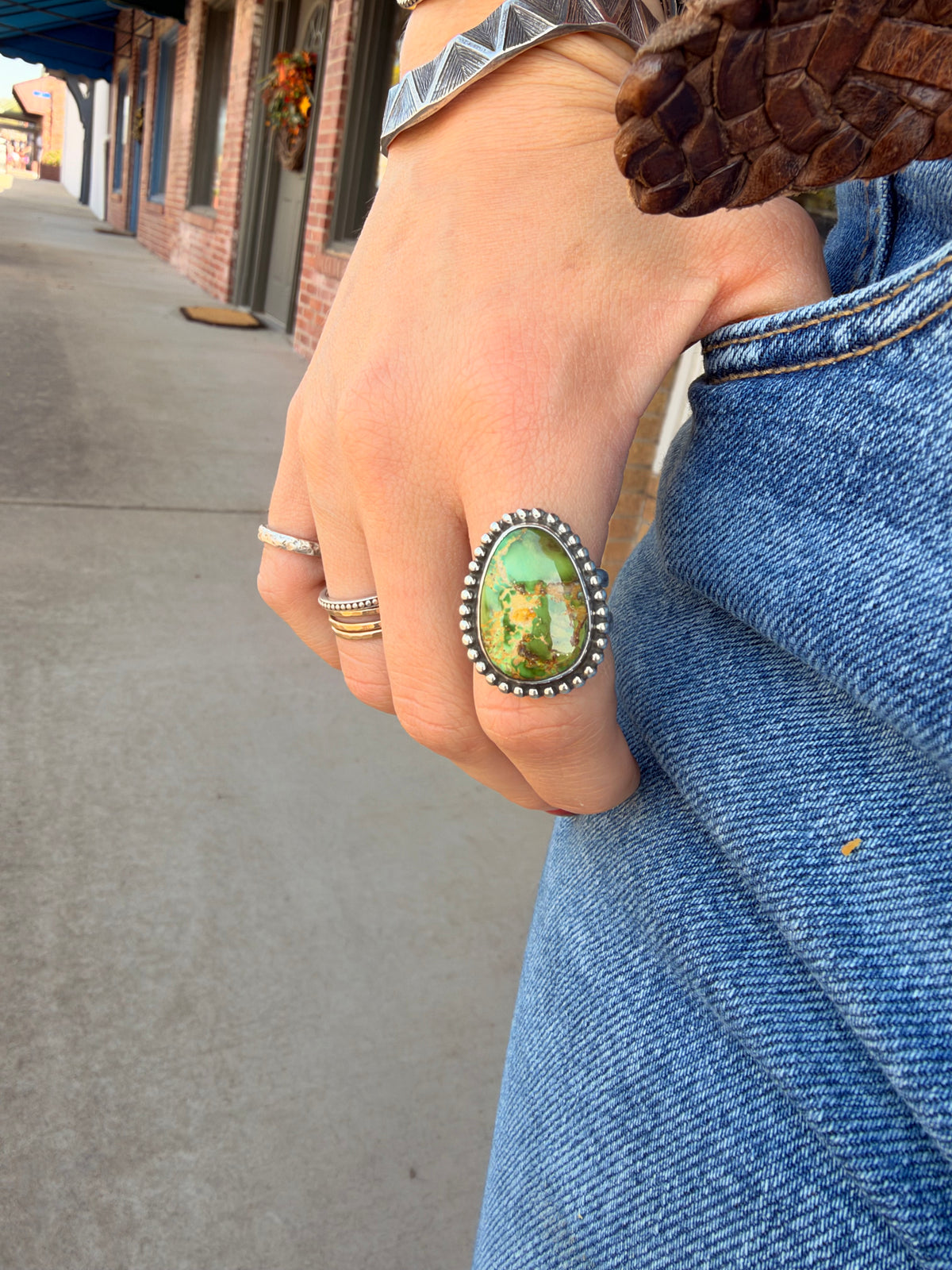 Sonoran Gold turquoise Bead Ring size 7