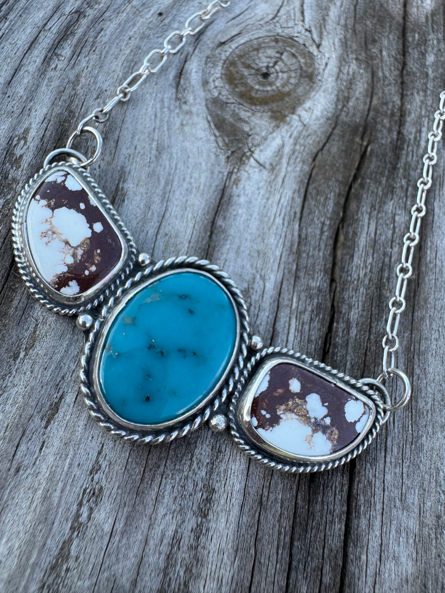 Turquoise and Wild Horse bar Necklace