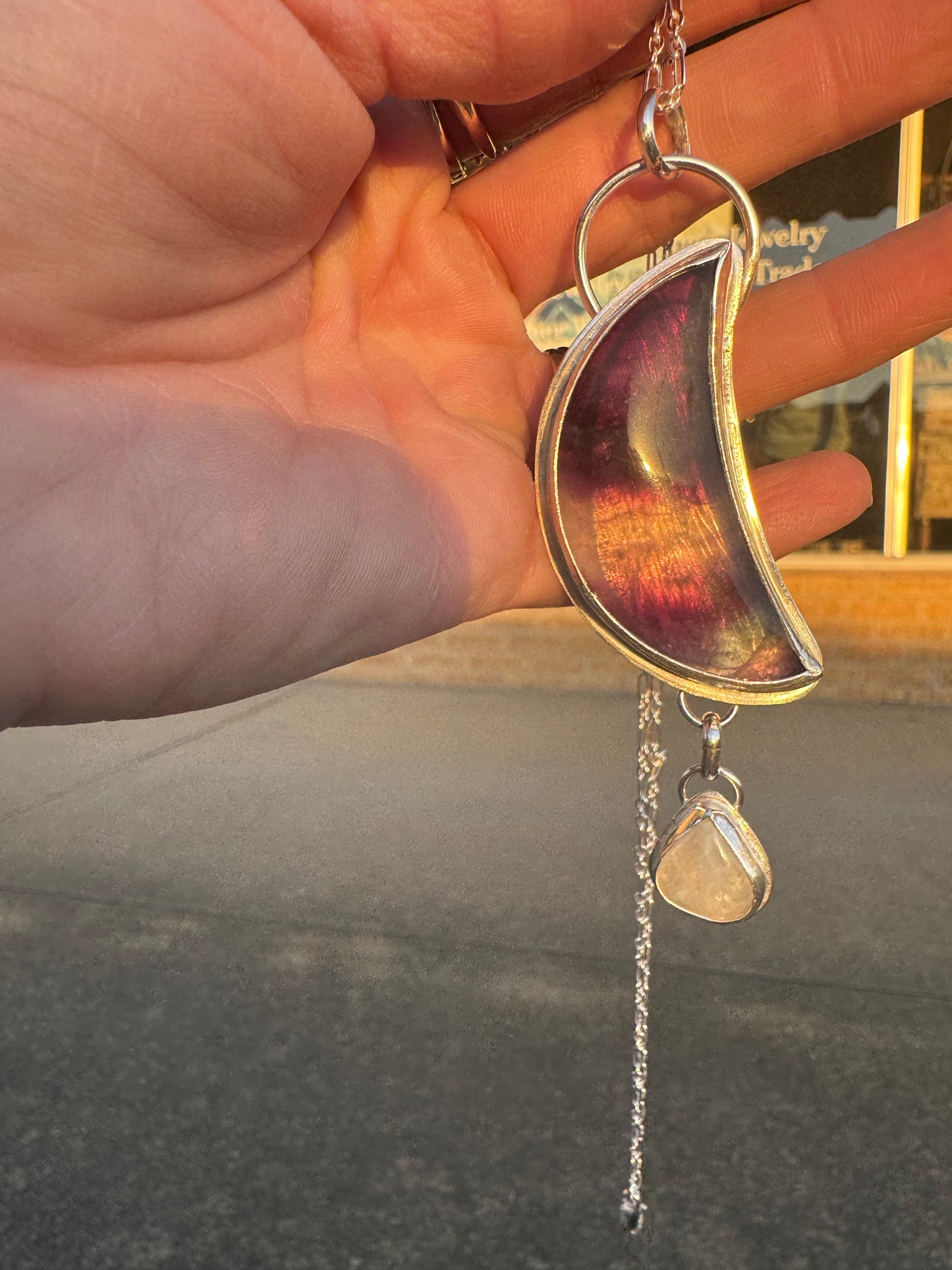 Fluorite and Moonstone Pendant
