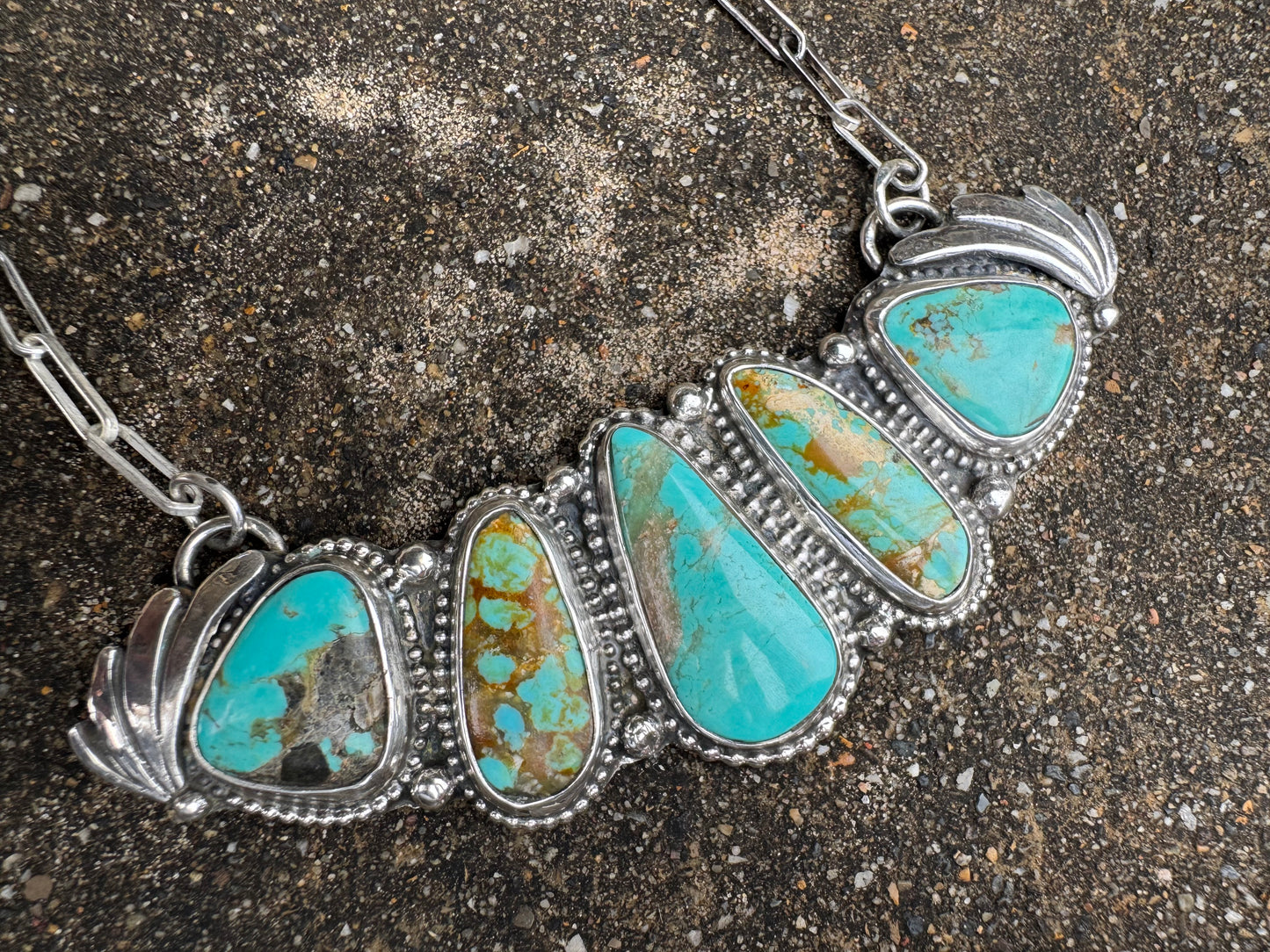 Five stone Collar Turquoise Necklace