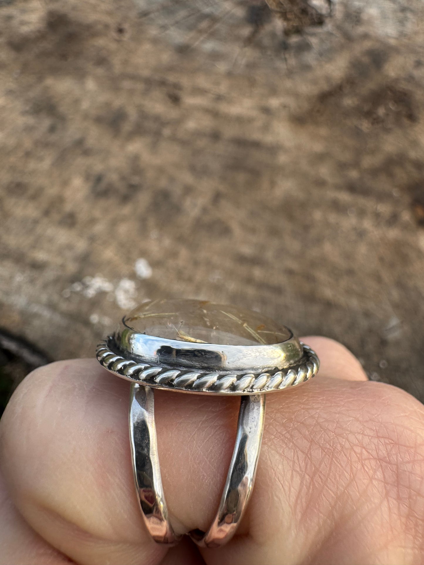 Rutilated Quartz Ring size 9