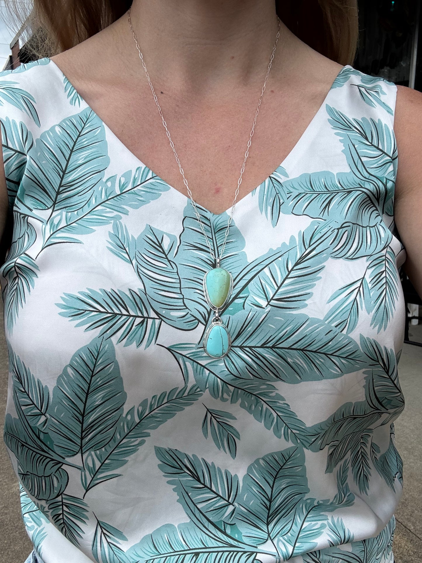Polychrome Tyrone Turquoise pendant