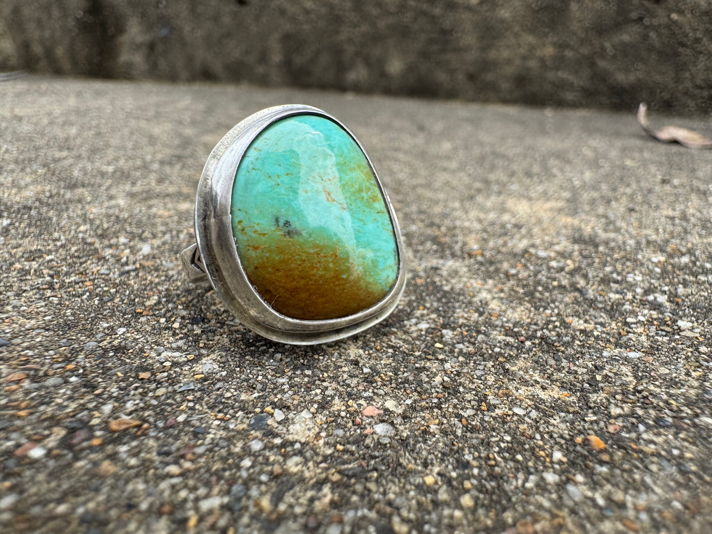 Rustic turquoise ring size 8