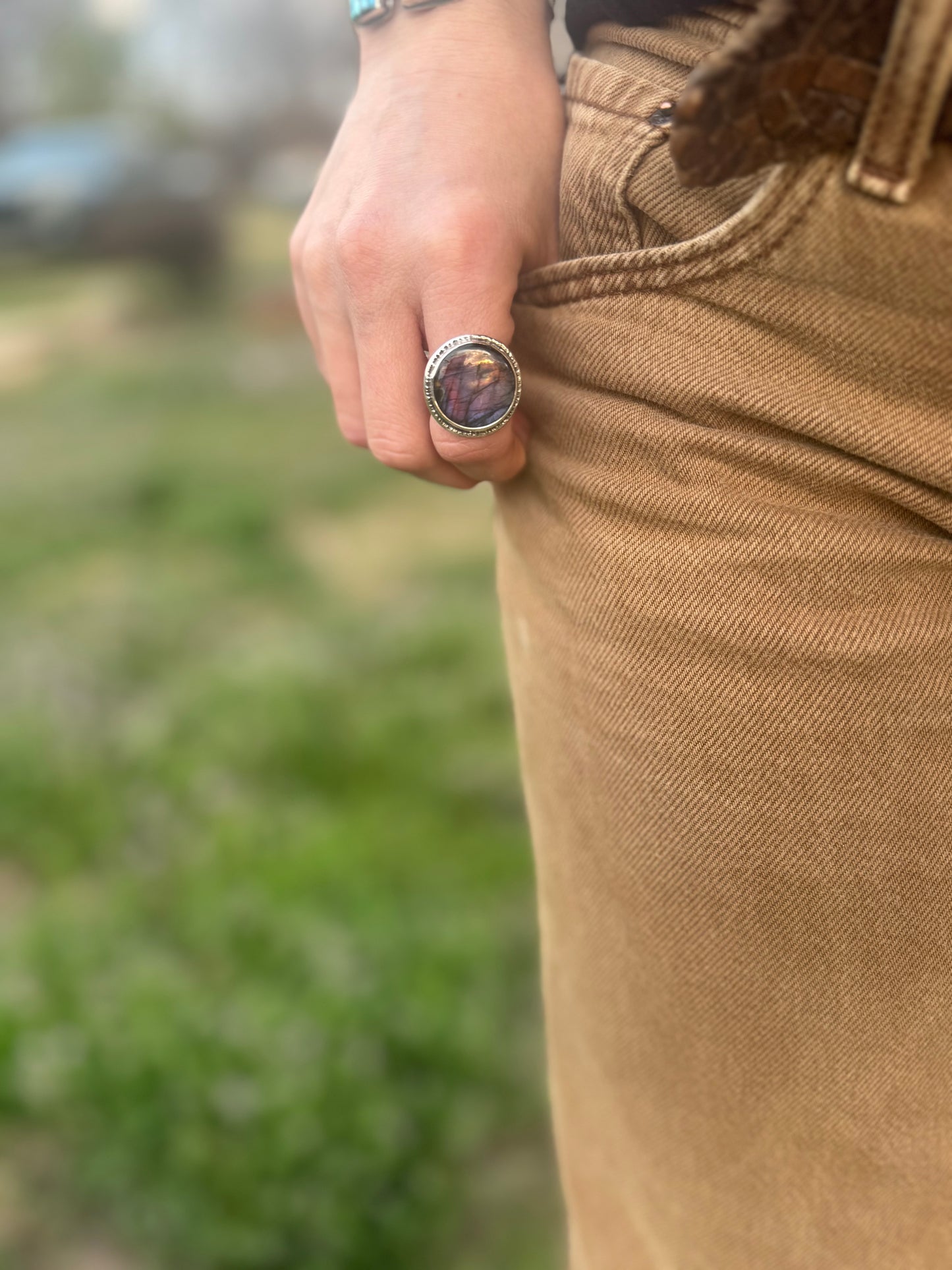 Purple Labradorite Ring