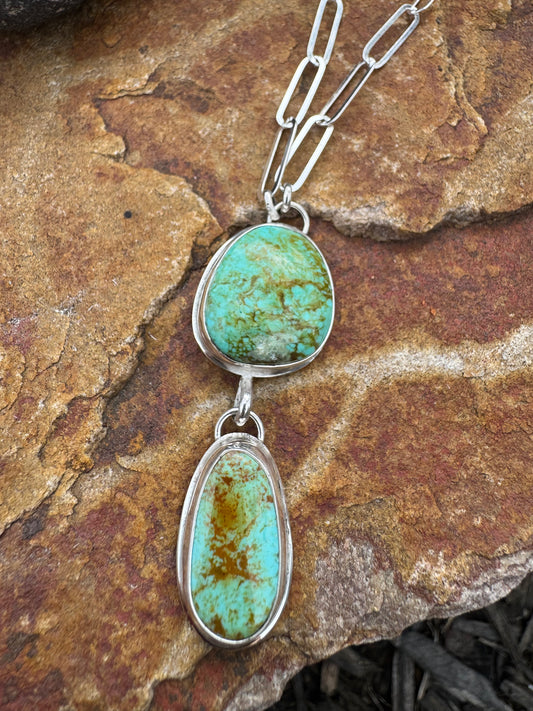 Turquoise Paperclip Chain Necklace