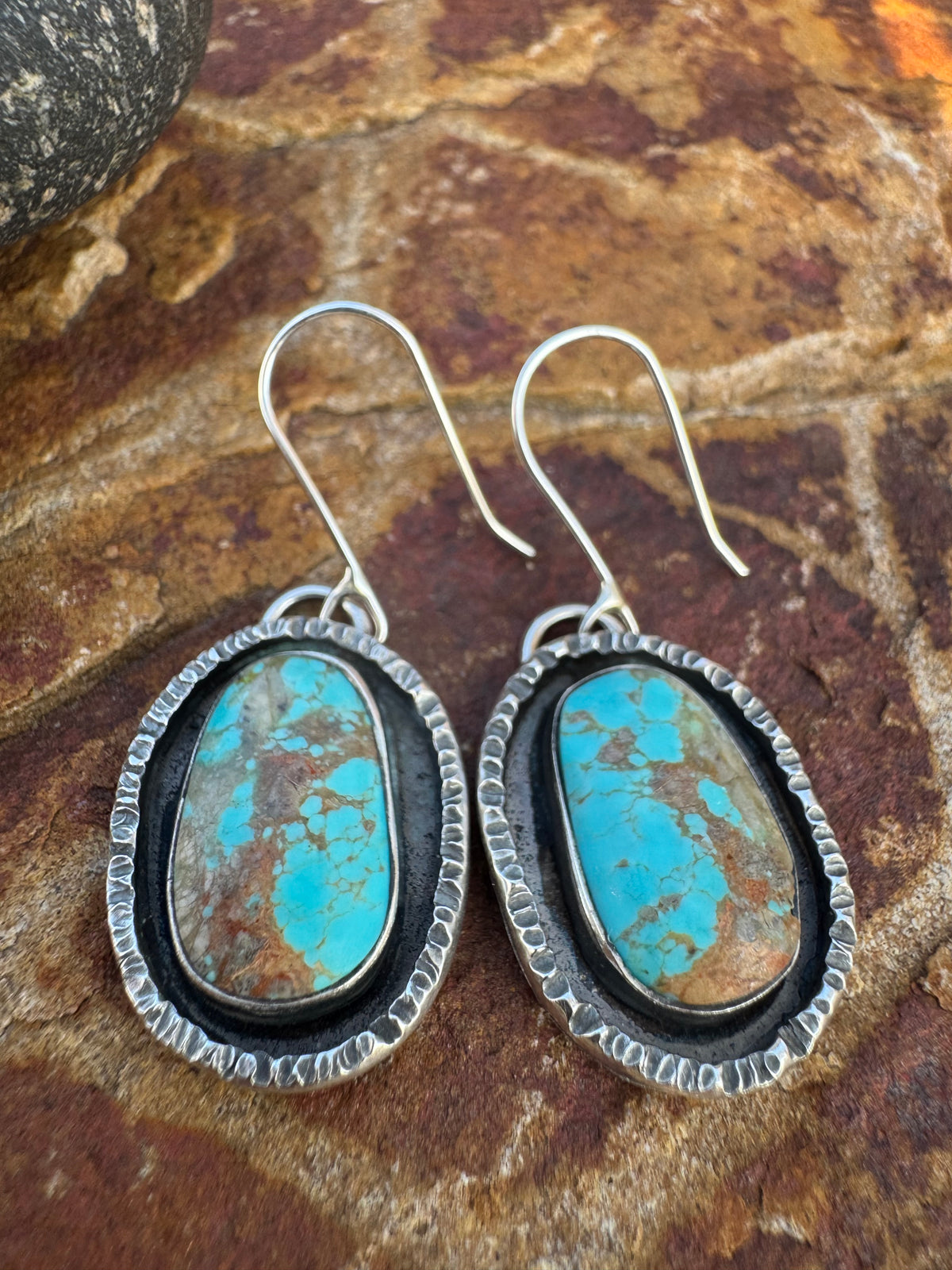Oval Tyrone Turquoise Sterling Silver Earrings