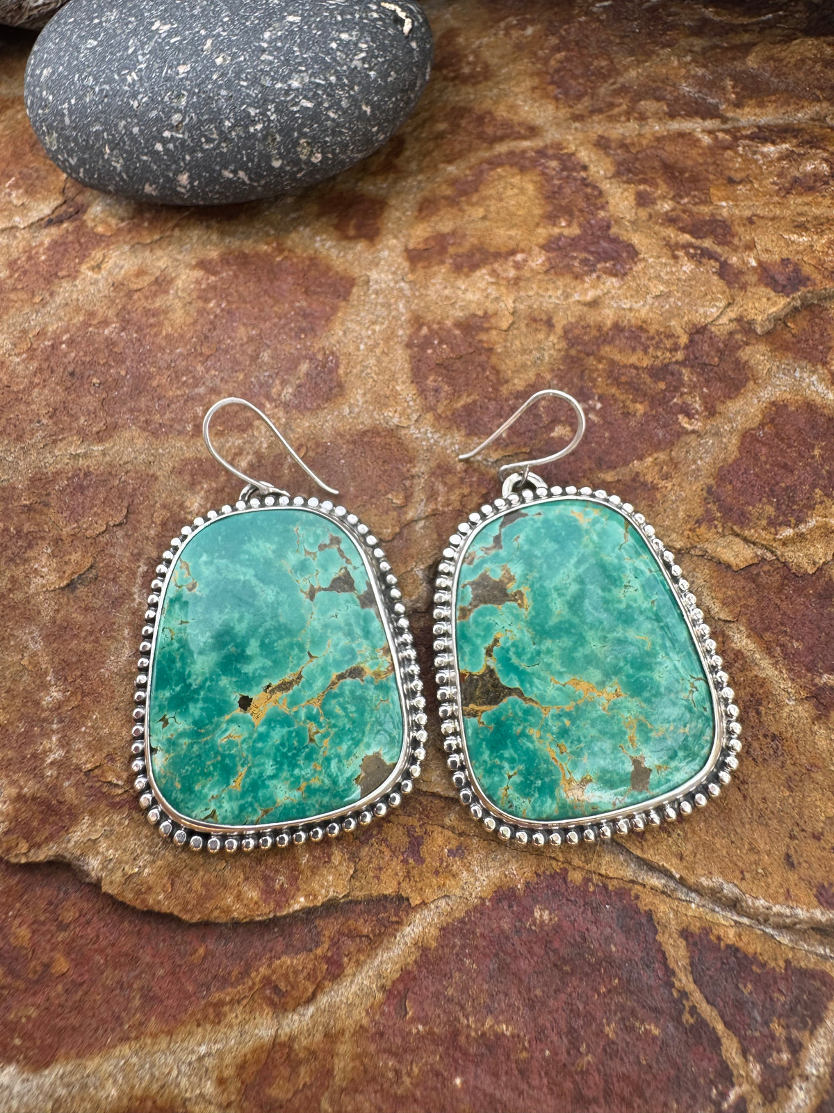 Exceptional Tyrone Turquoise Statement Earrings