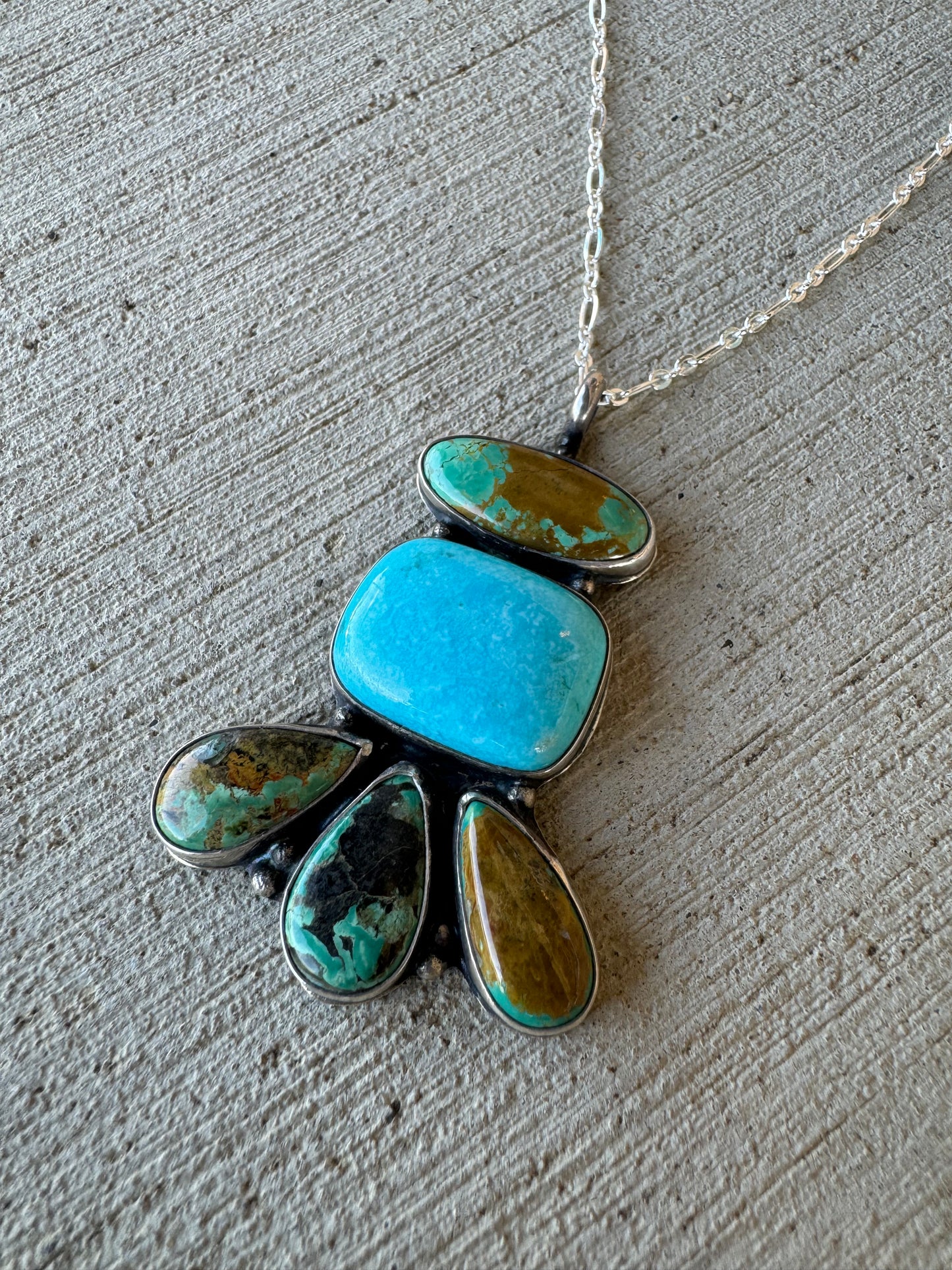 Tyrone turquoise blossom pendant