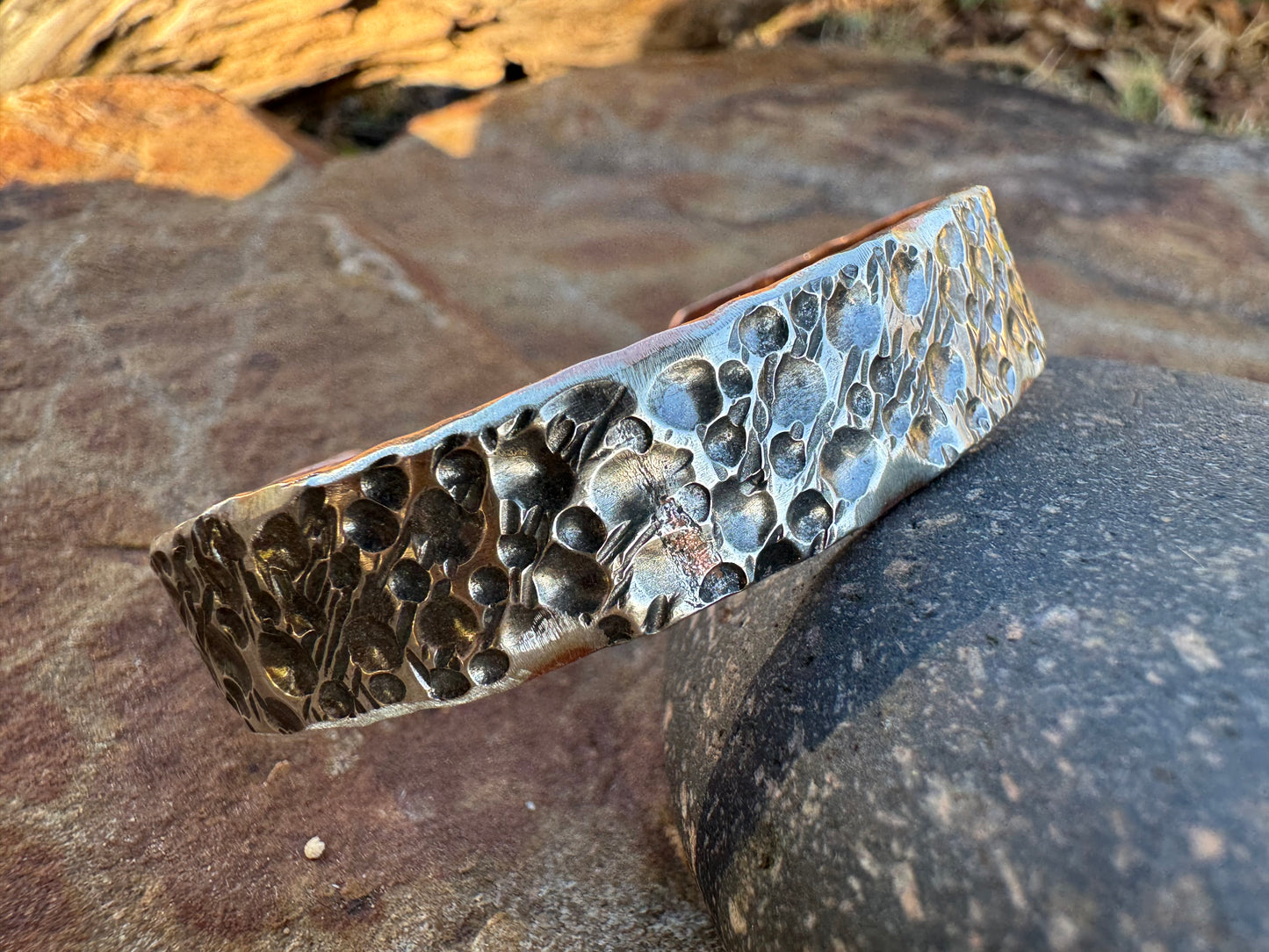 Fused silver and copper bracelet