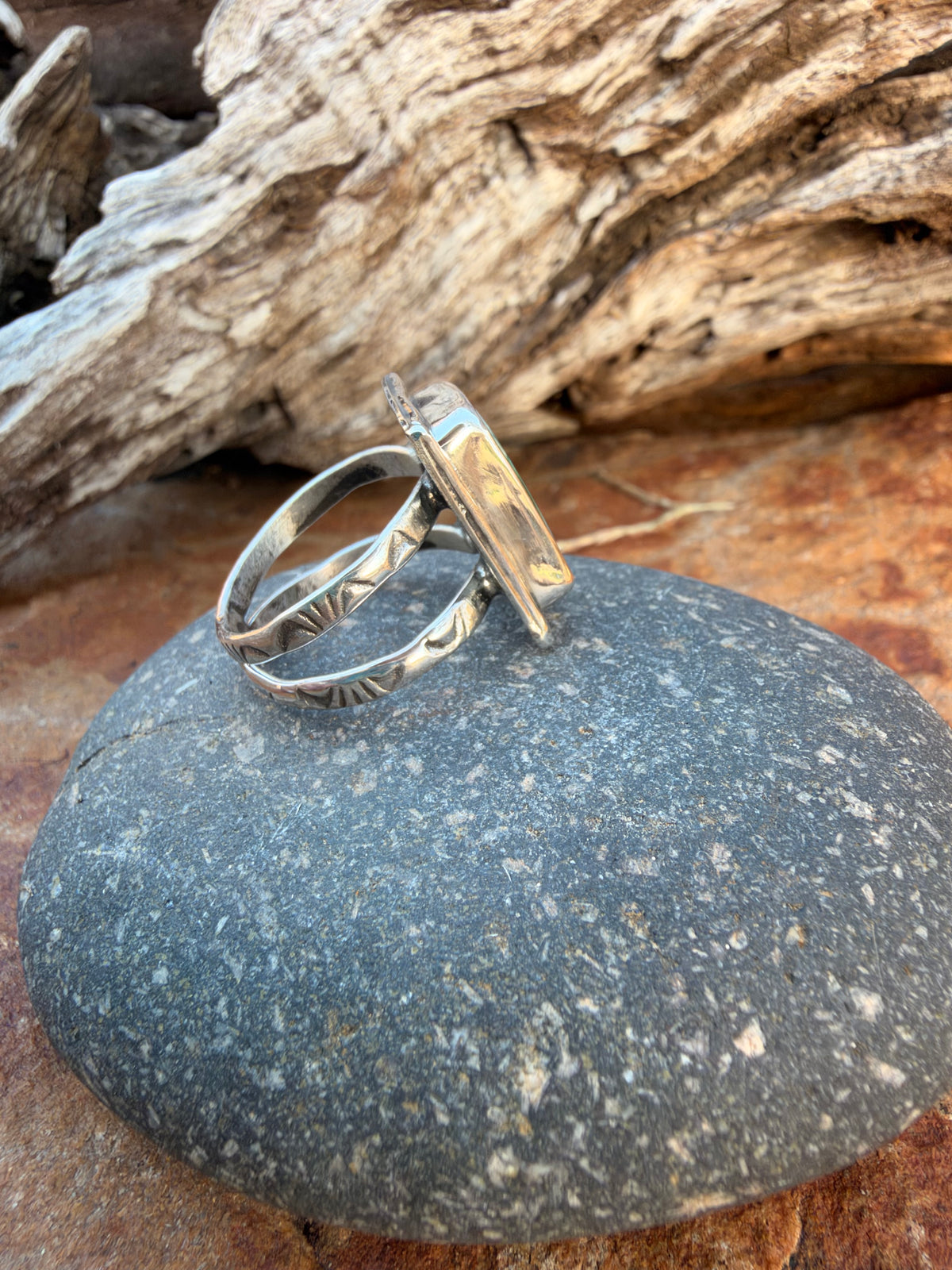 Rectangle Sonoran Gold Statement Ring size 9