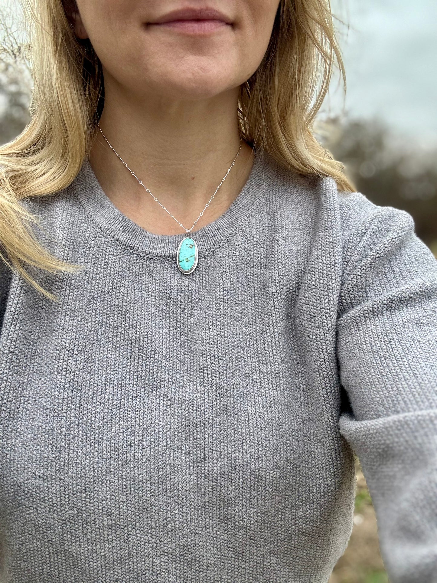 Light blue Tyrone turquoise pendant