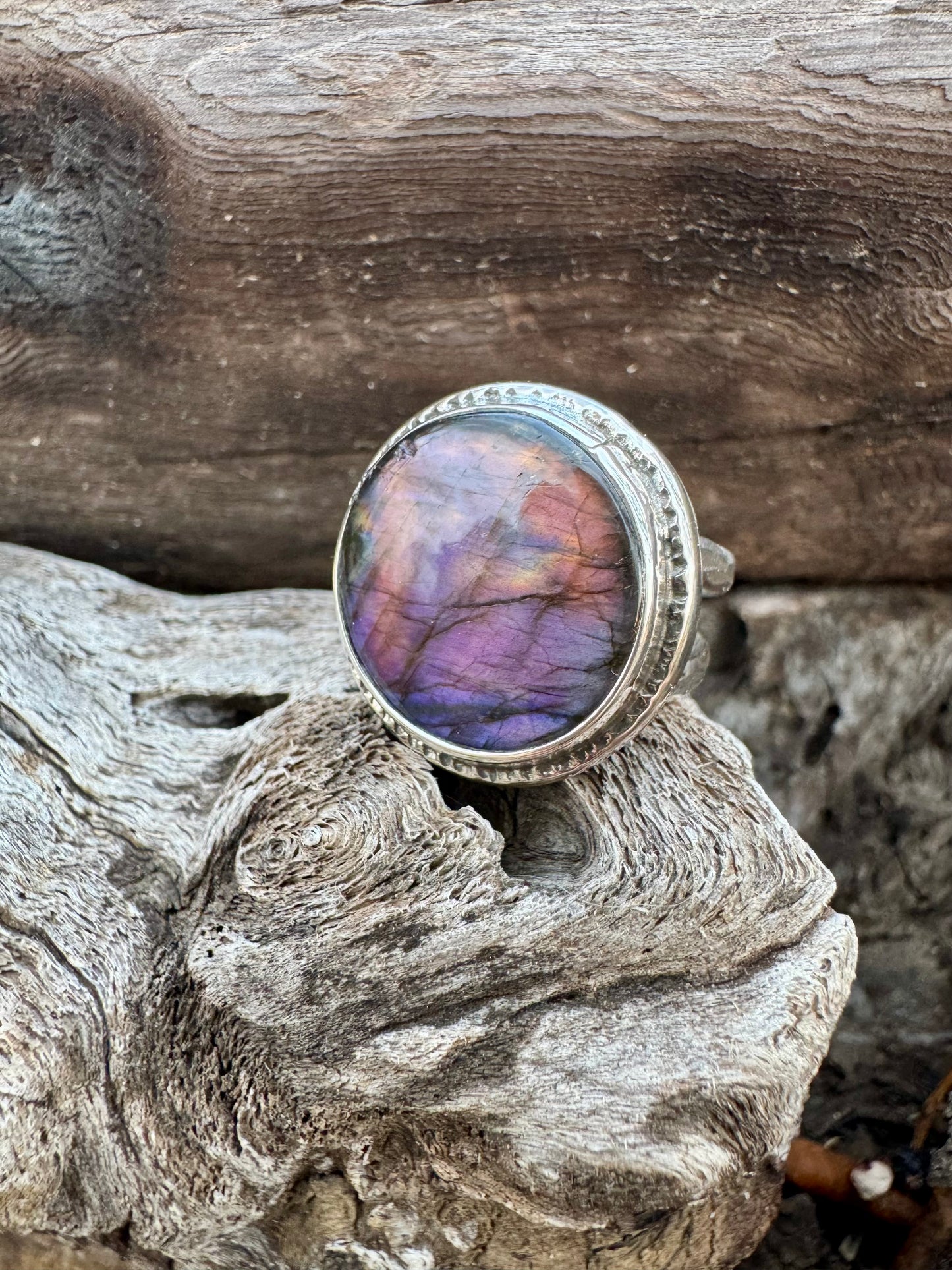 Purple Labradorite Ring