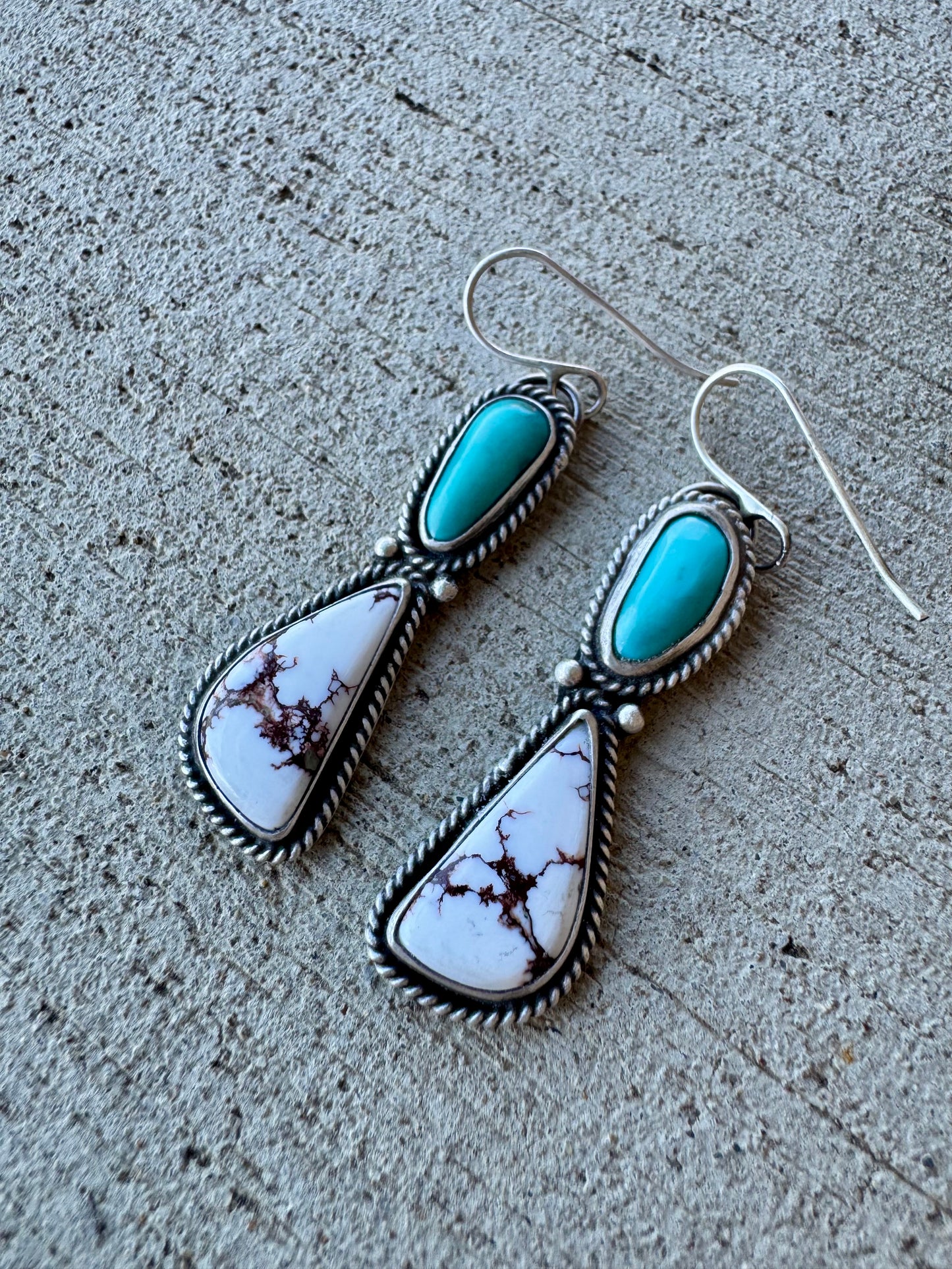 Wild horse magnesite and turquoise earrings