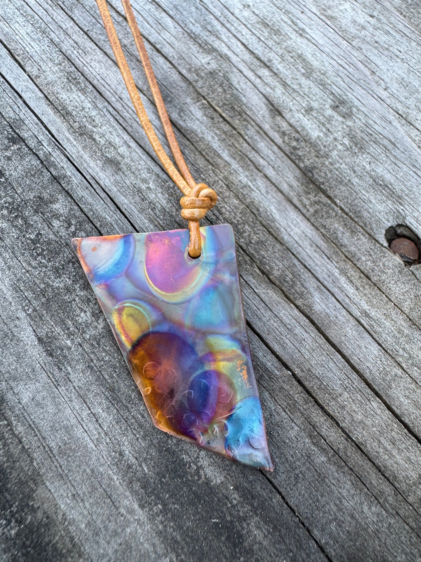 Logan’s Fire-Colored Copper necklace