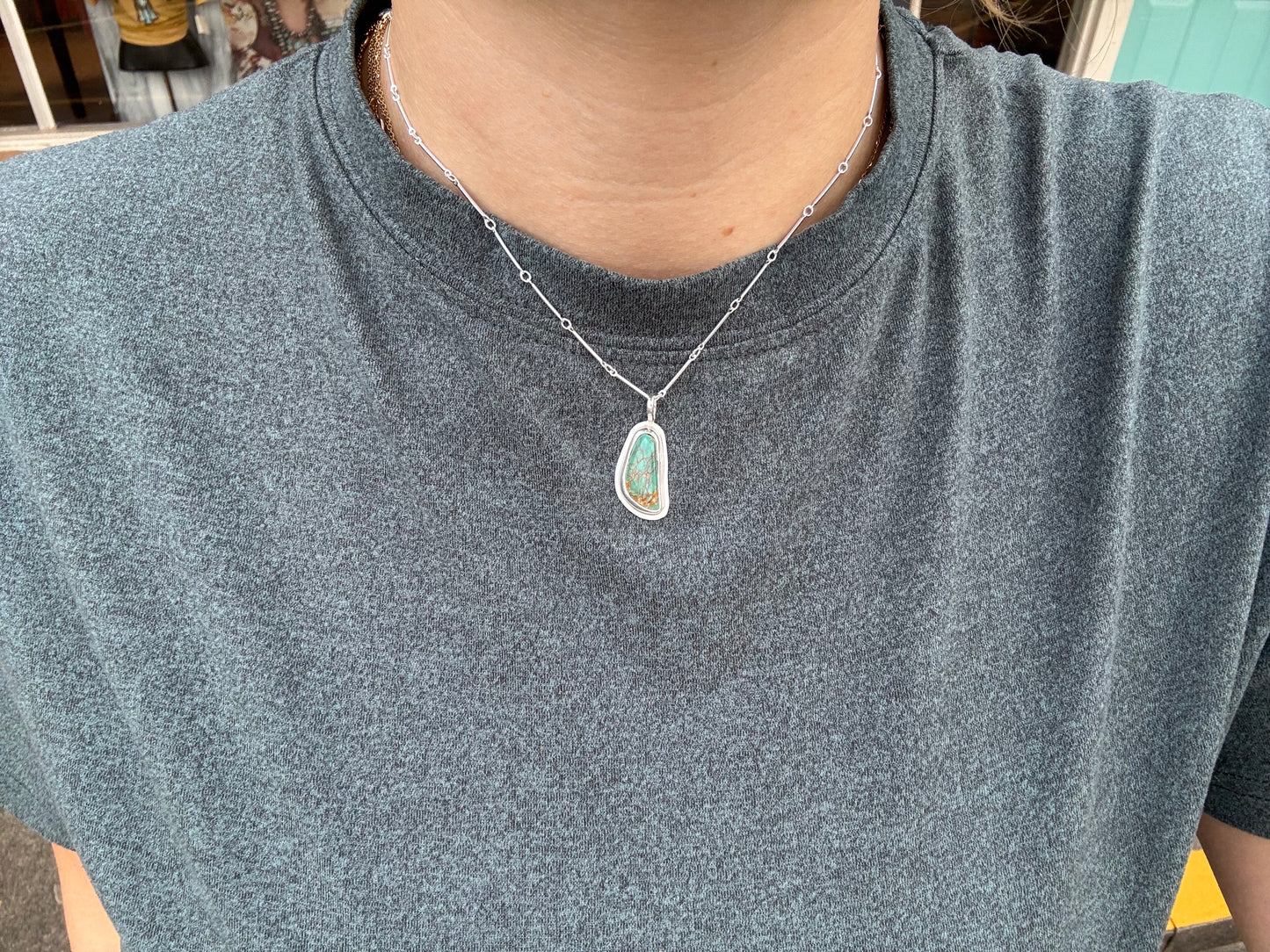 Kingman turquoise Dainty pendant