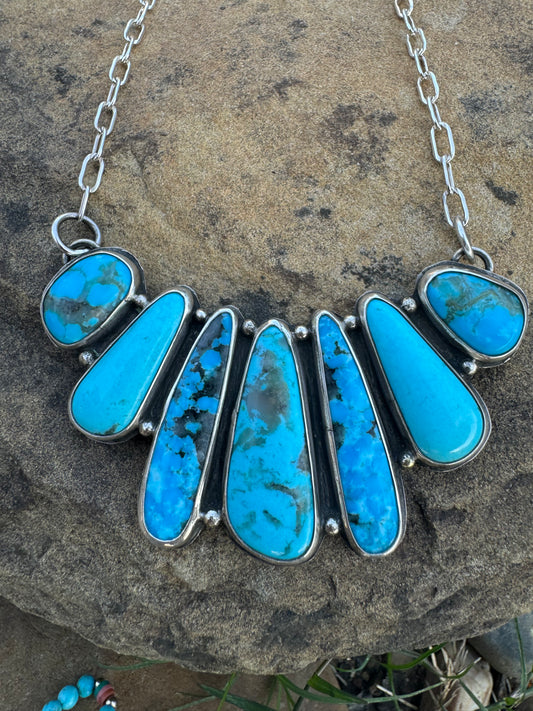 Huge turquoise bib necklace