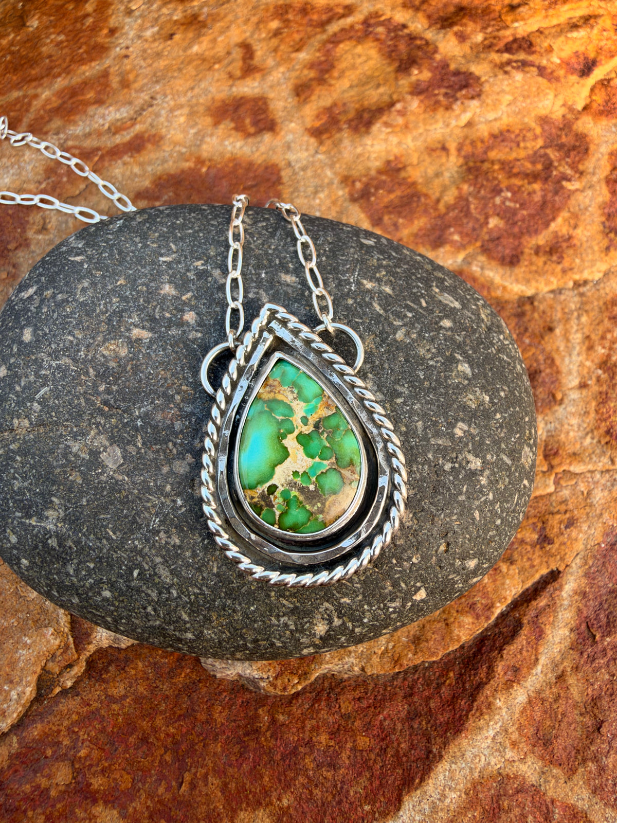 Wild Sage- Sonoran Gold Turquoise Necklace