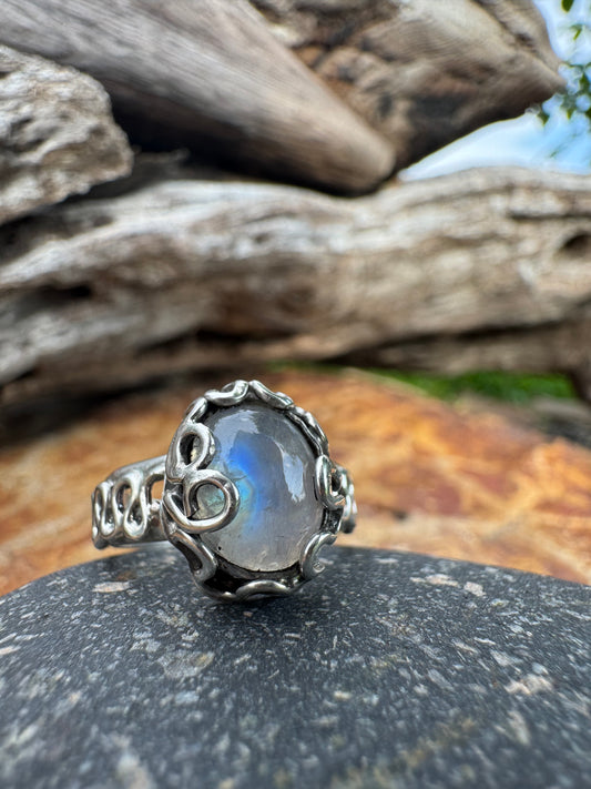 Moonlit Heirloom Moonstone Ring size 6