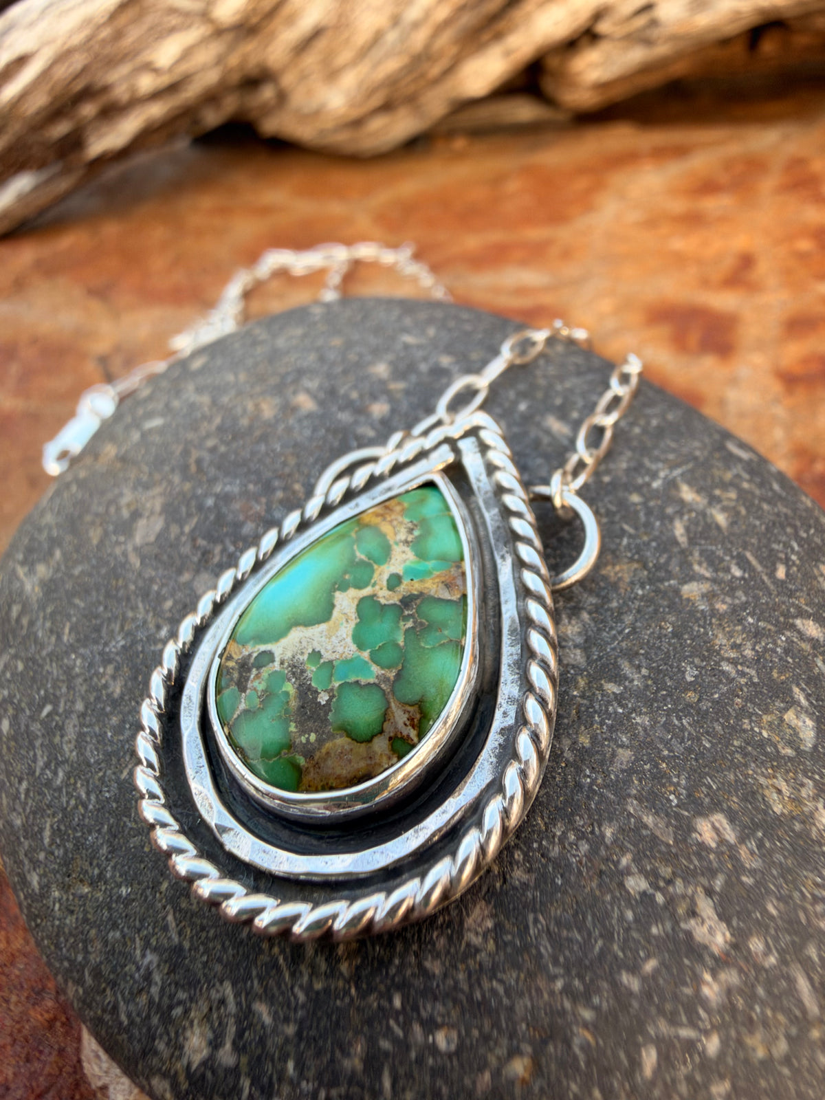 Wild Sage- Sonoran Gold Turquoise Necklace