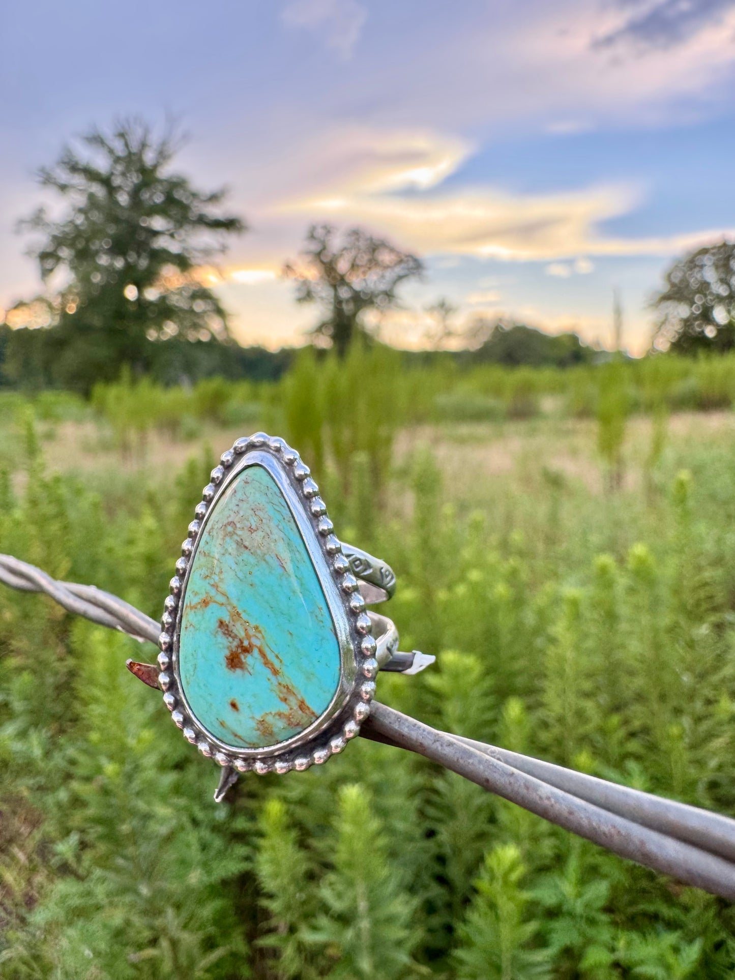 Tear Drop Turquoise Ring size 7.5