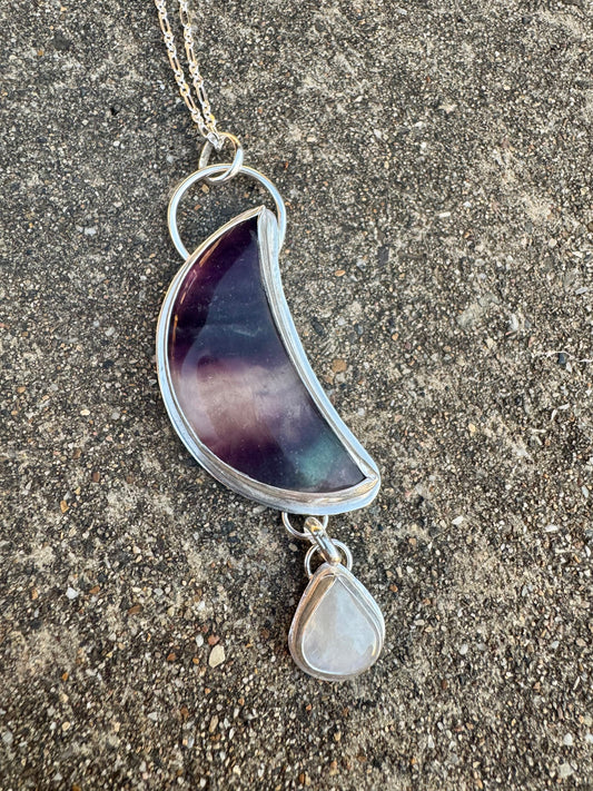 Fluorite and Moonstone Pendant