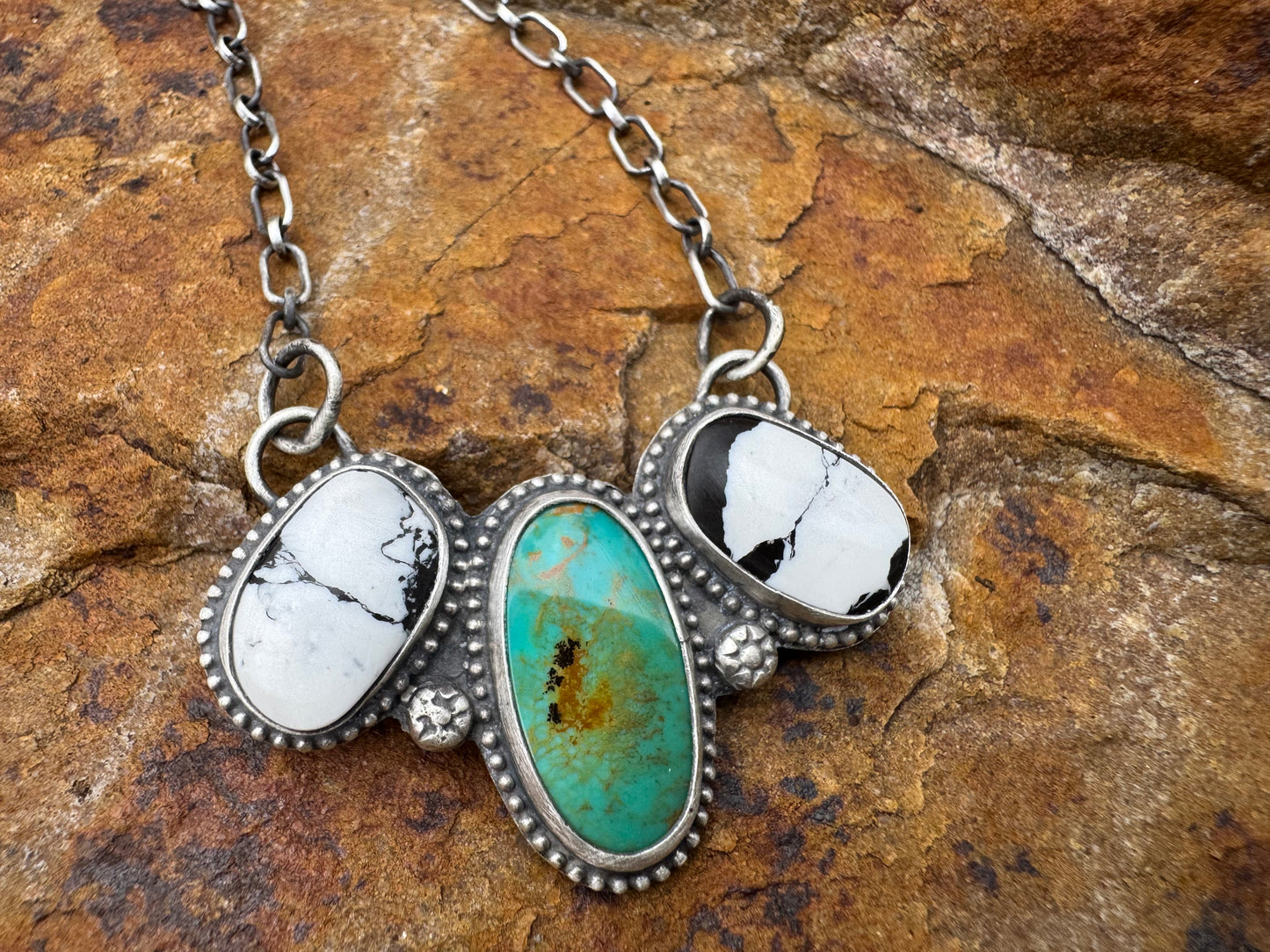 Turquoise and White Buffalo Necklace