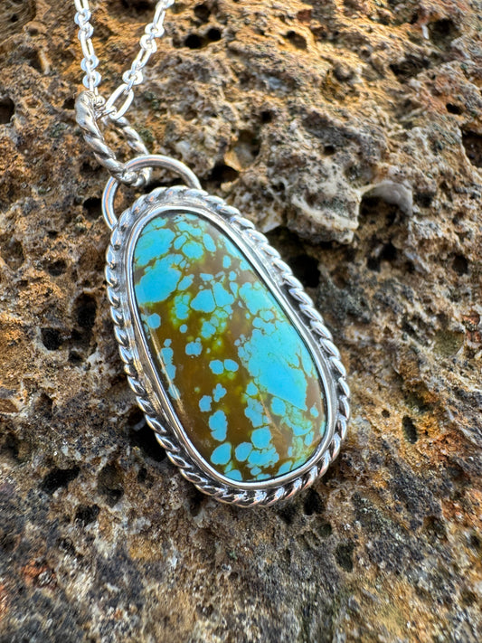 Tyrone Turquoise twisted rope necklace