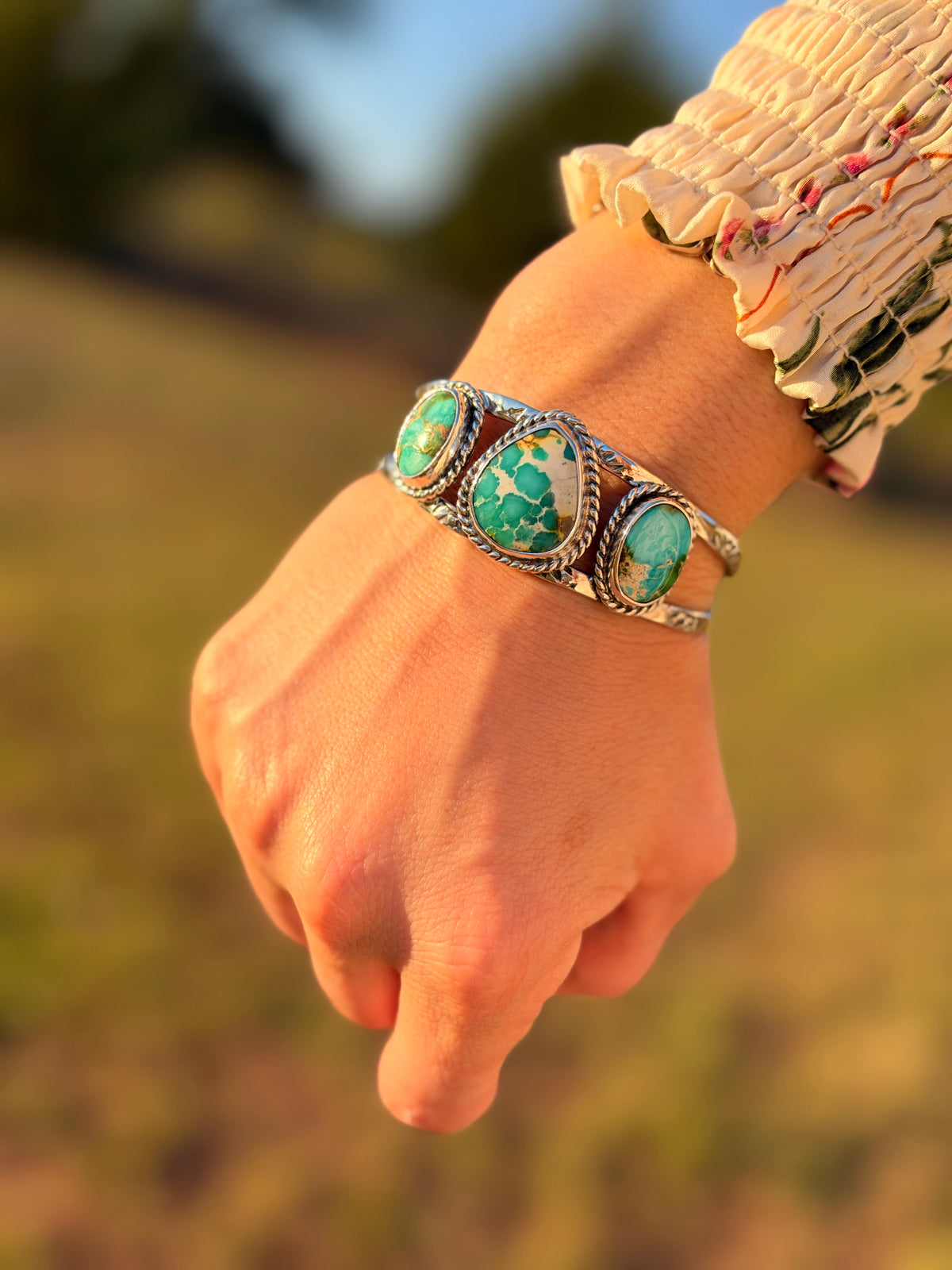 Sonoran Gold Turquoise Triple-Stone Cuff