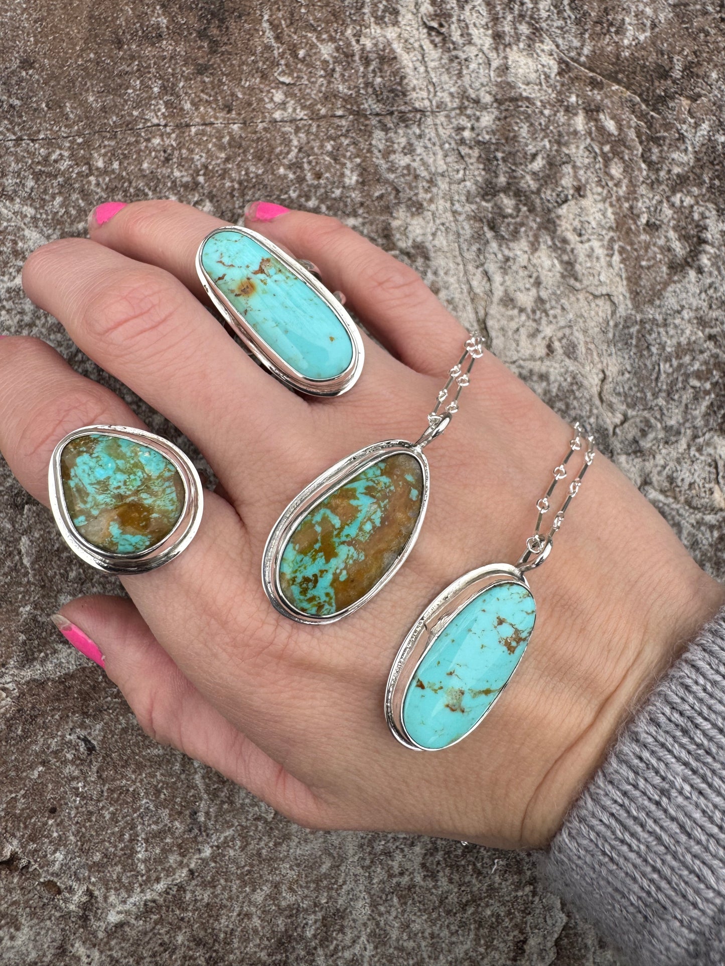 Light Blue Tyrone Turquoise Ring size 9