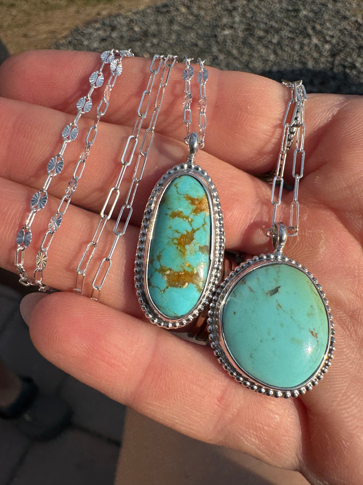 Freeform Beaded Tyrone Turquoise Necklace