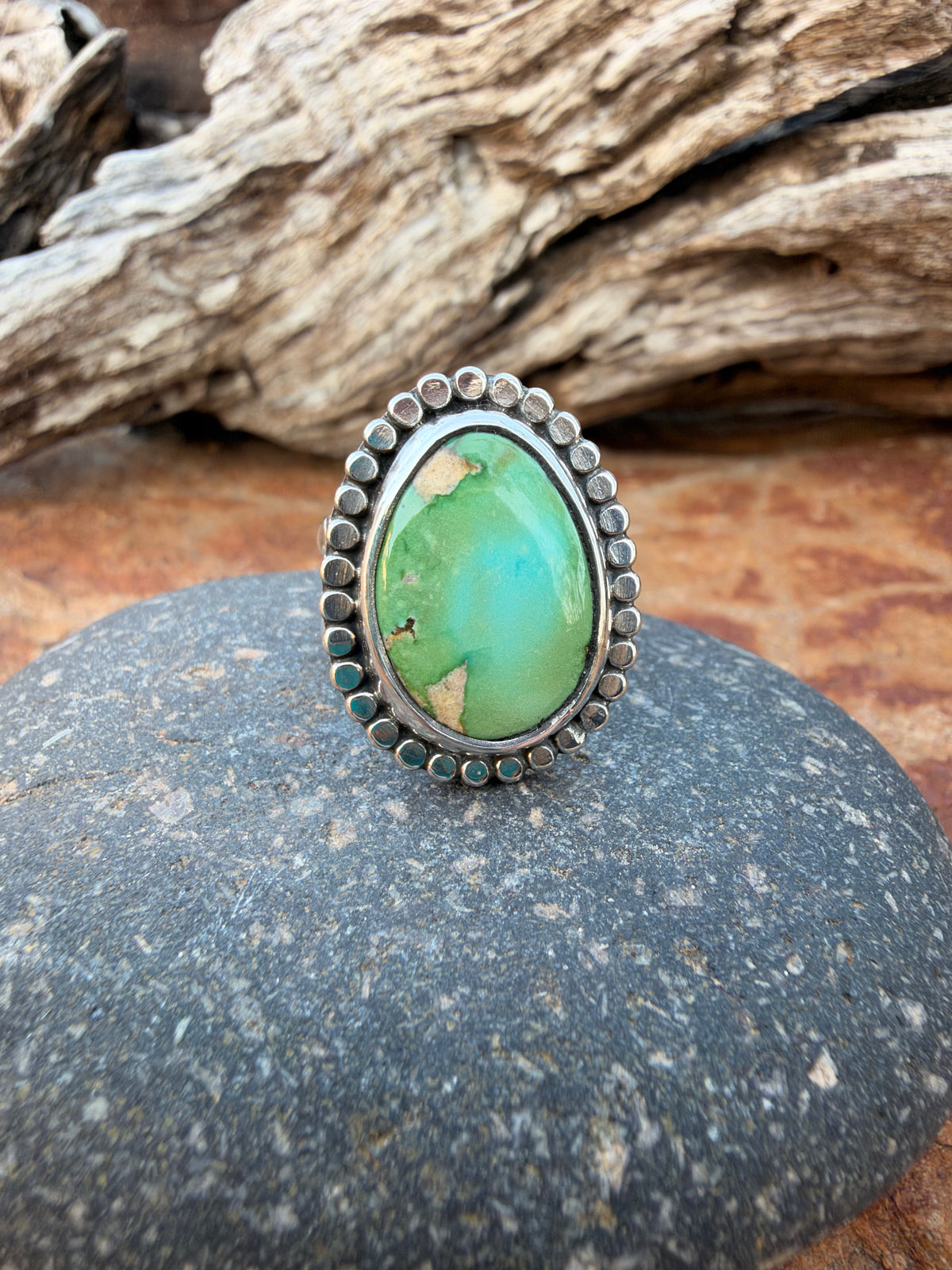 Sonoran Gold Turquoise Sterling Silver Statement Ring | Size 8