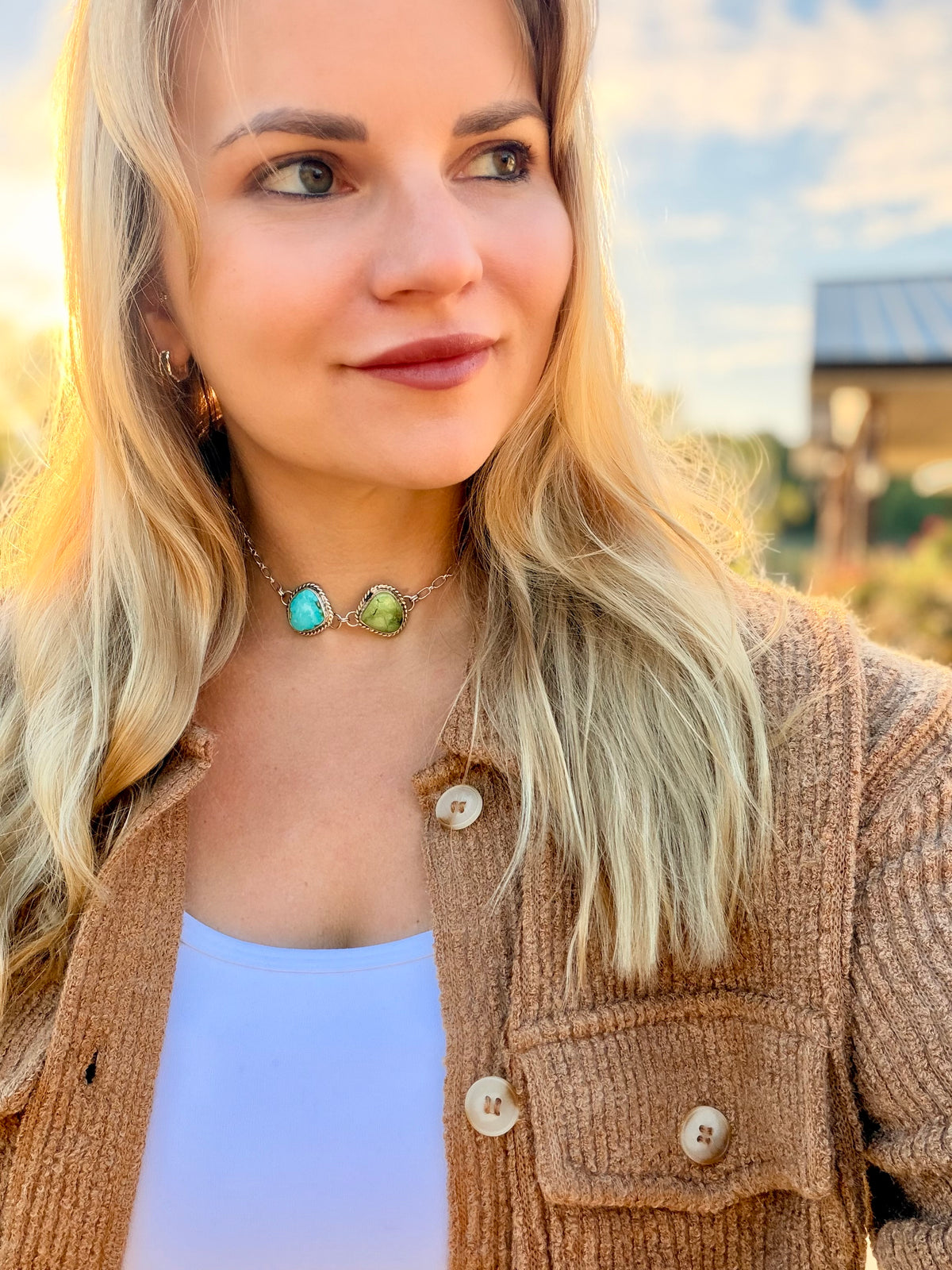 Golden Horizon Sonoran gold Double Stone Choker