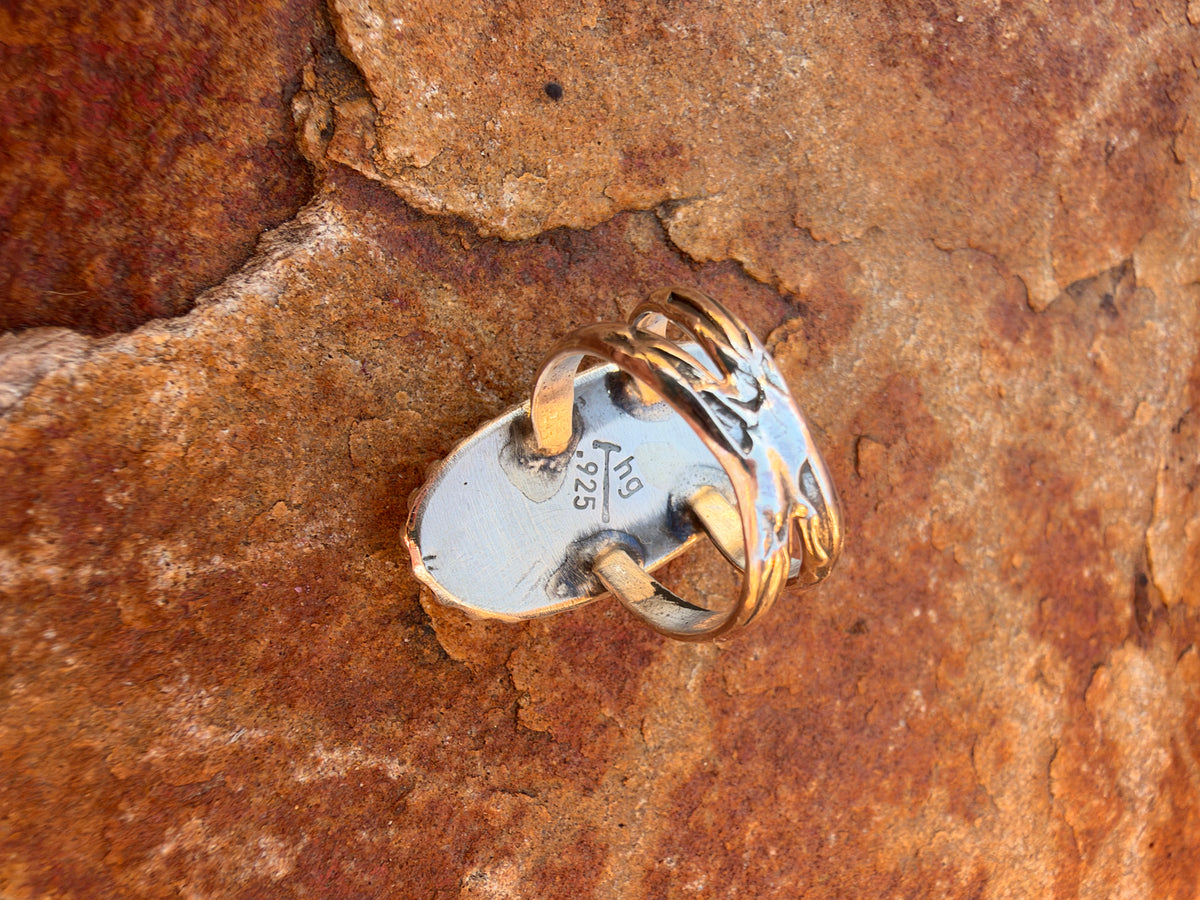 Light Blue Sonoran Gold Turquoise Ring size 6