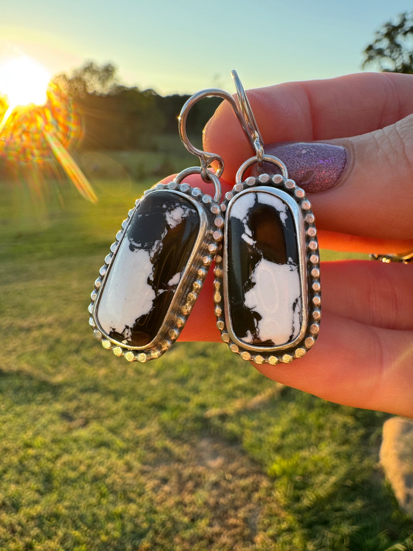 White buffalo turquoise earrings