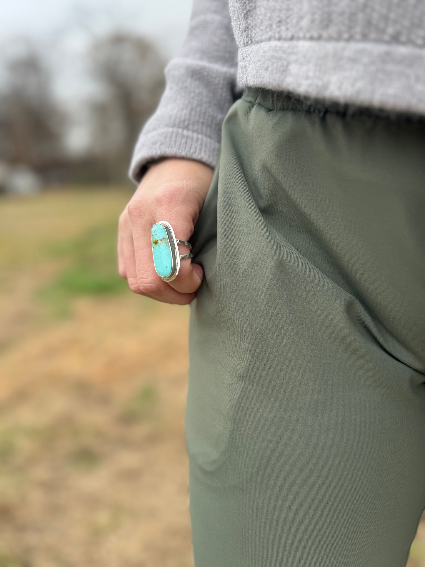 Light Blue Tyrone Turquoise Ring size 9