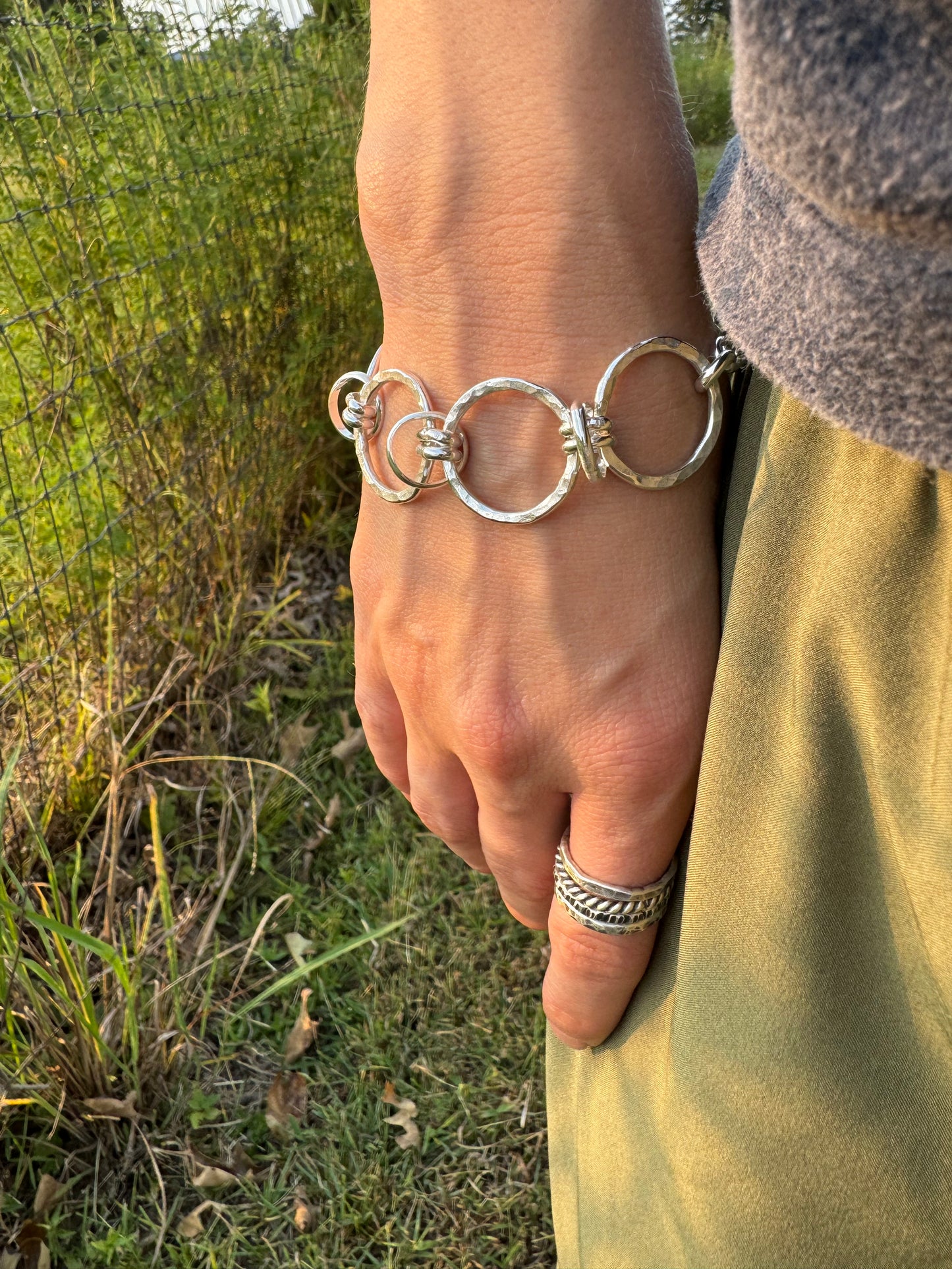 Handmade sterling silver link bracelet