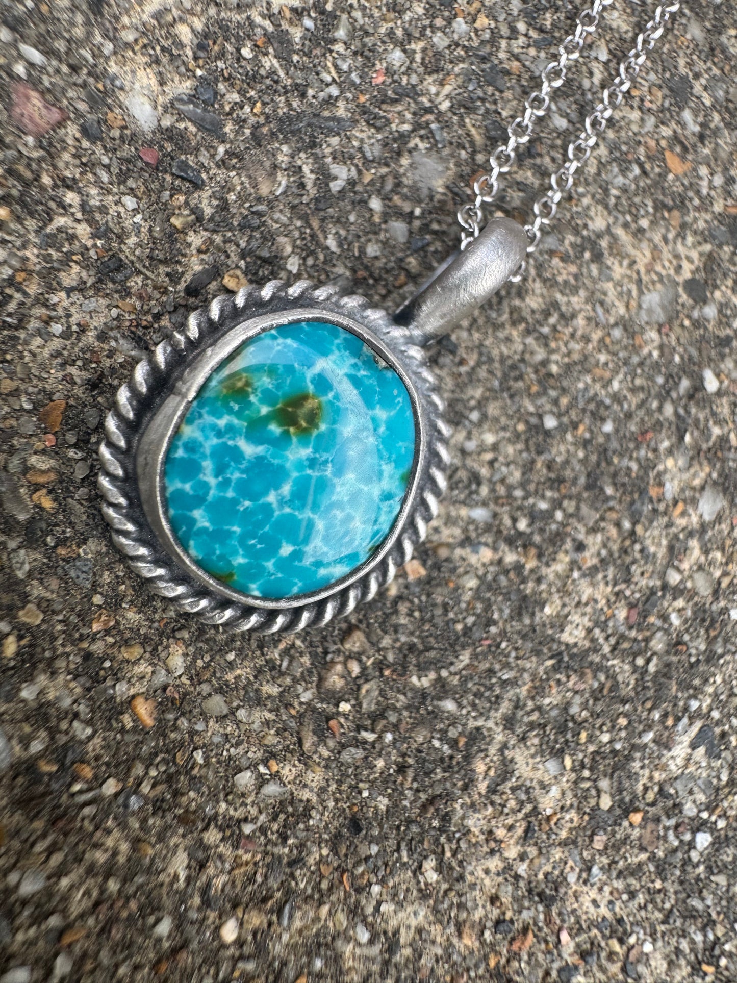 Dainty Sonoran Gold Turquoise Pendant