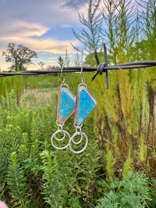 Triangle High Grade Kingman Turquoise Earrings