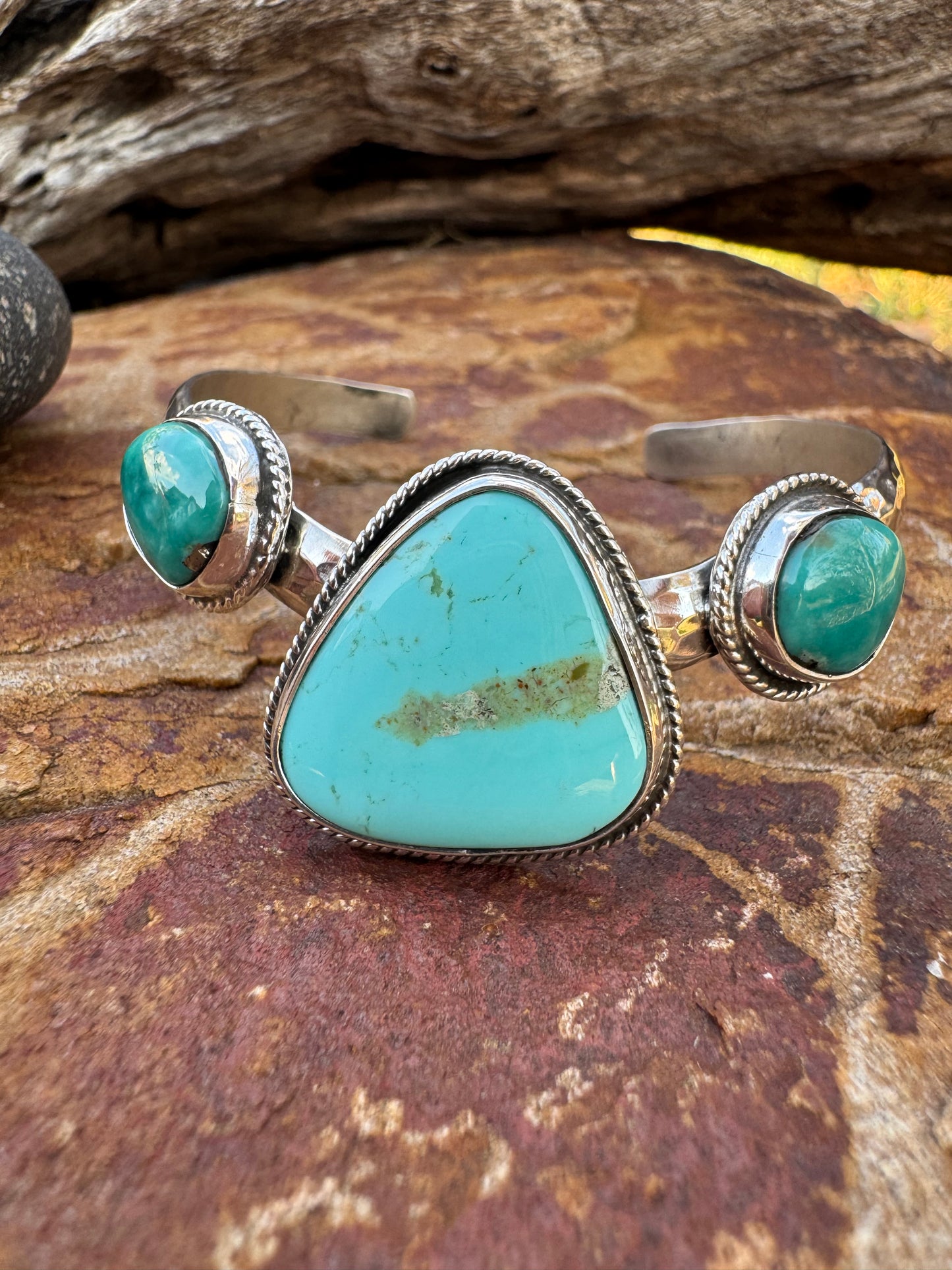 Turquoise Trio Sterling silver Cuff