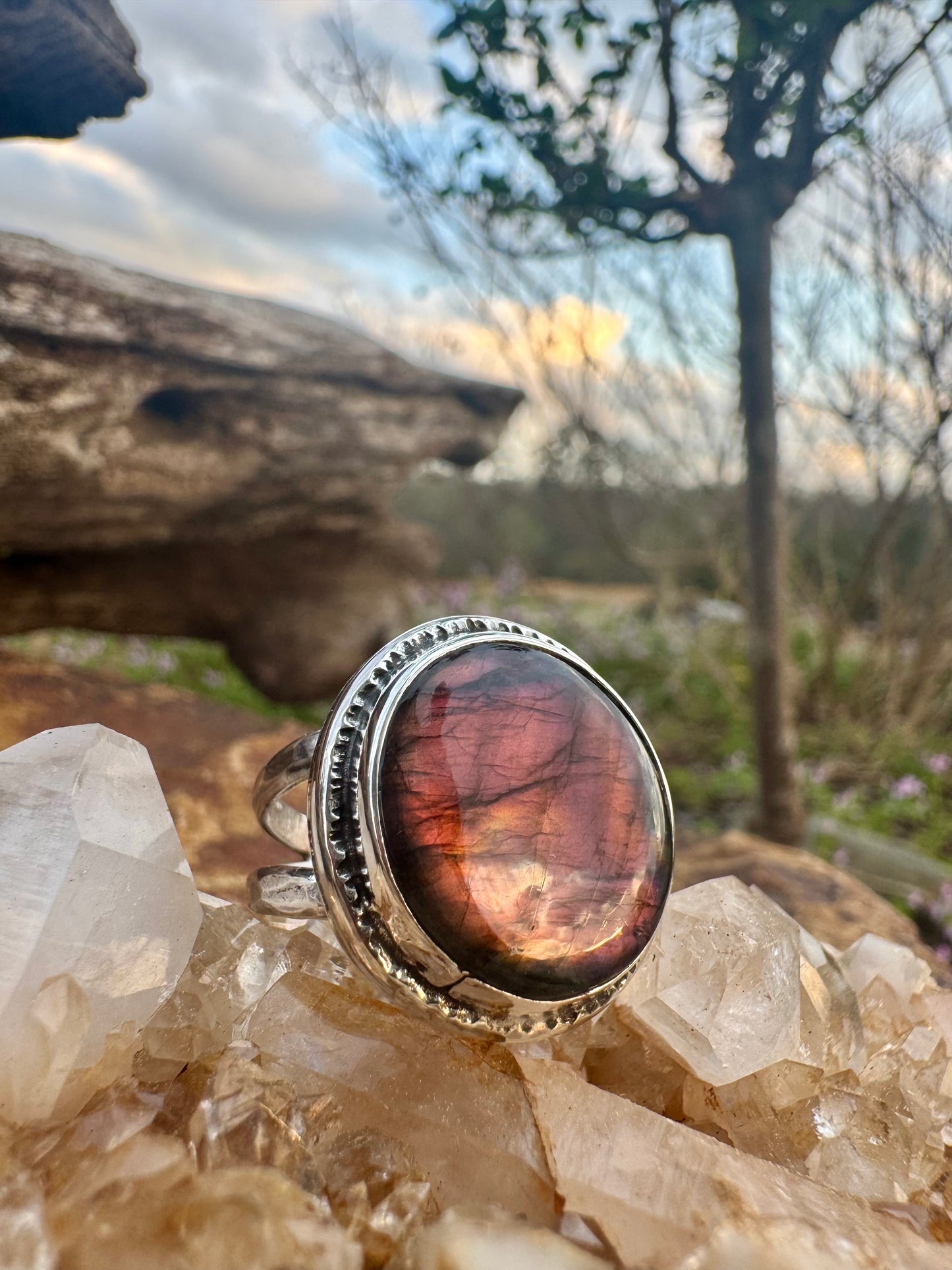 Purple Labradorite Ring